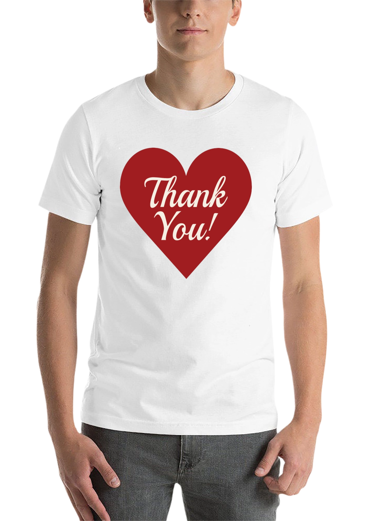 Black Thank You Heart Graphic Tee - Black Cotton Blend view 14