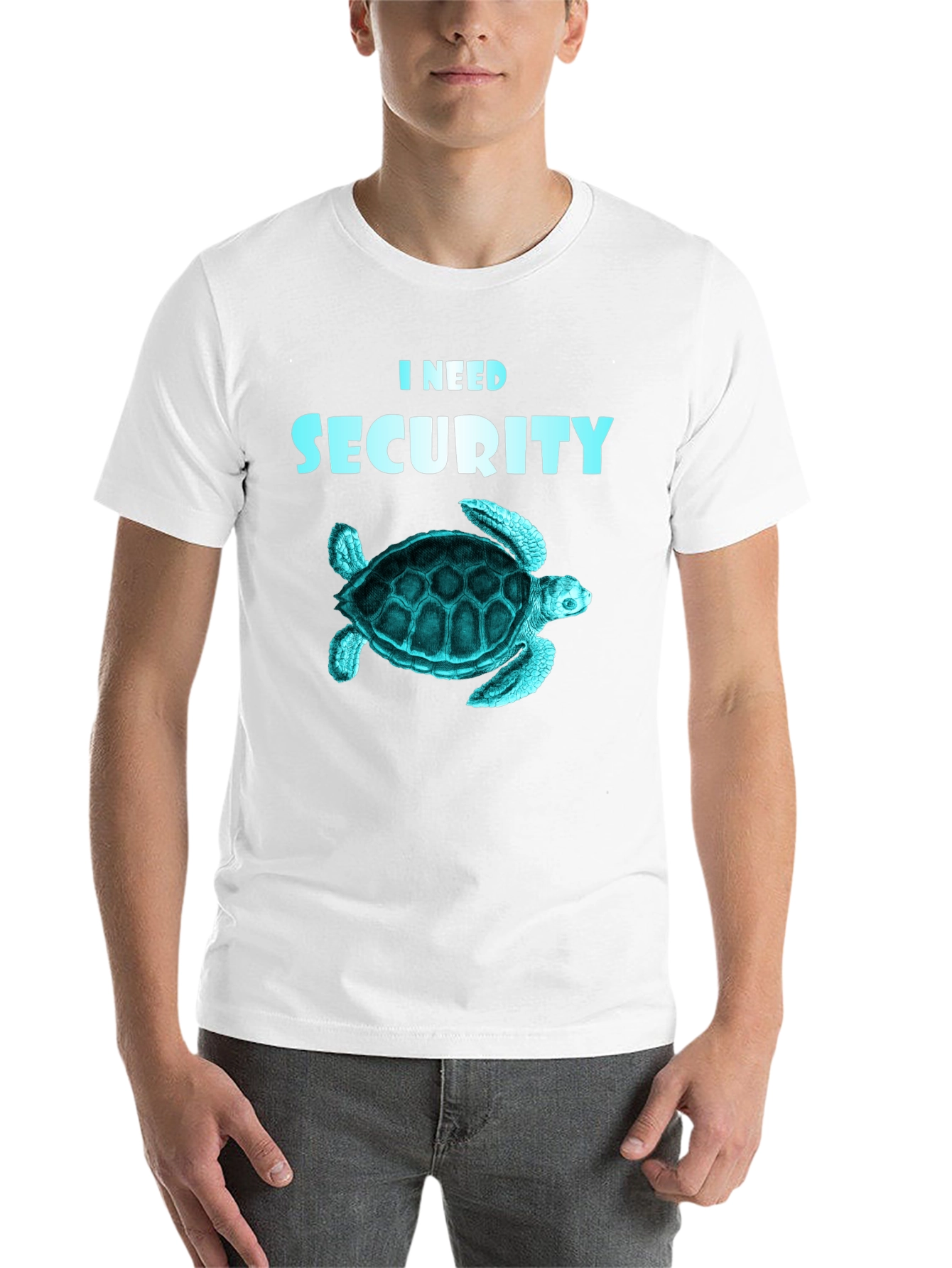 Black I Need Security Turtle T-Shirt view 14