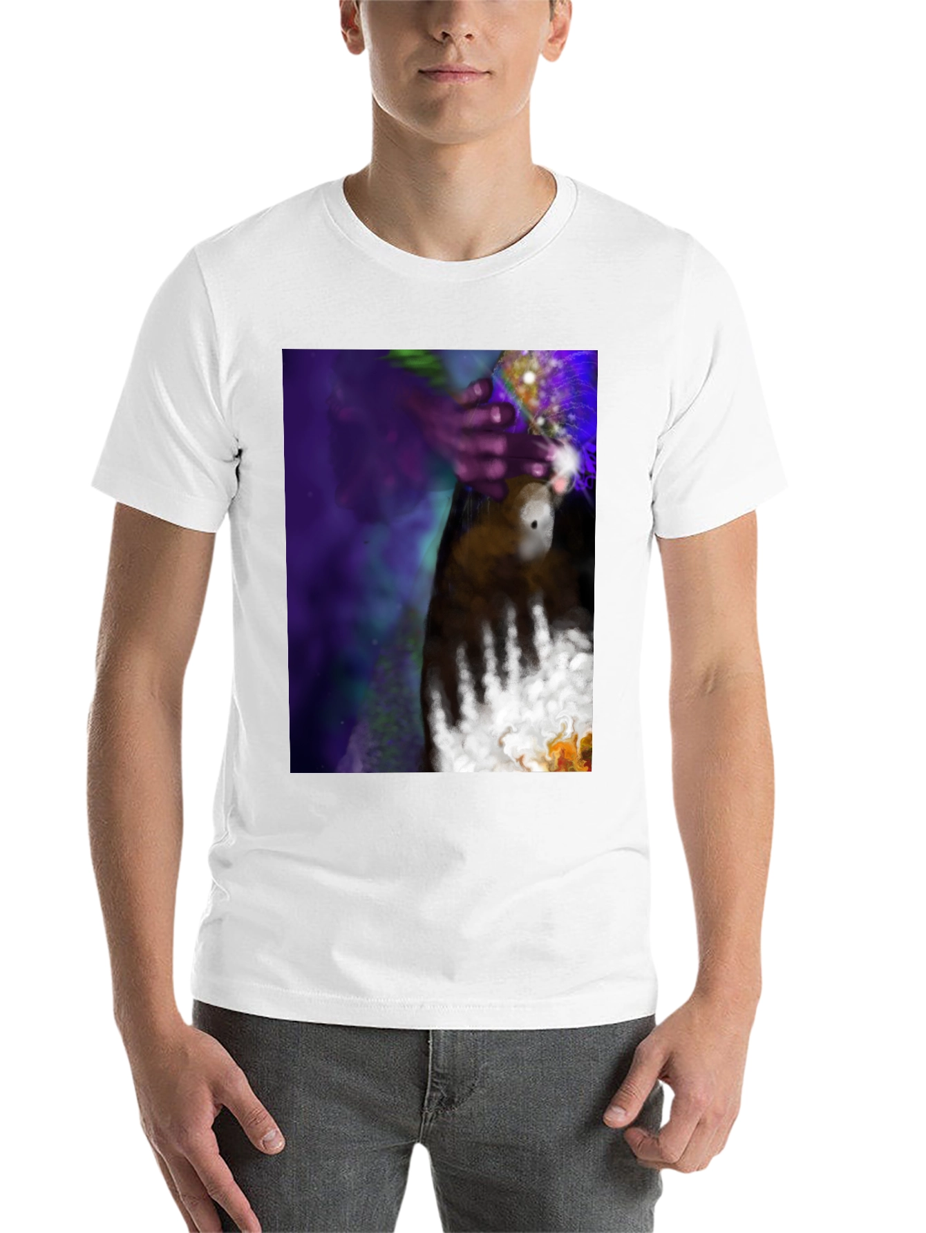 Black Abstract Hand Art Tee - Black view 14