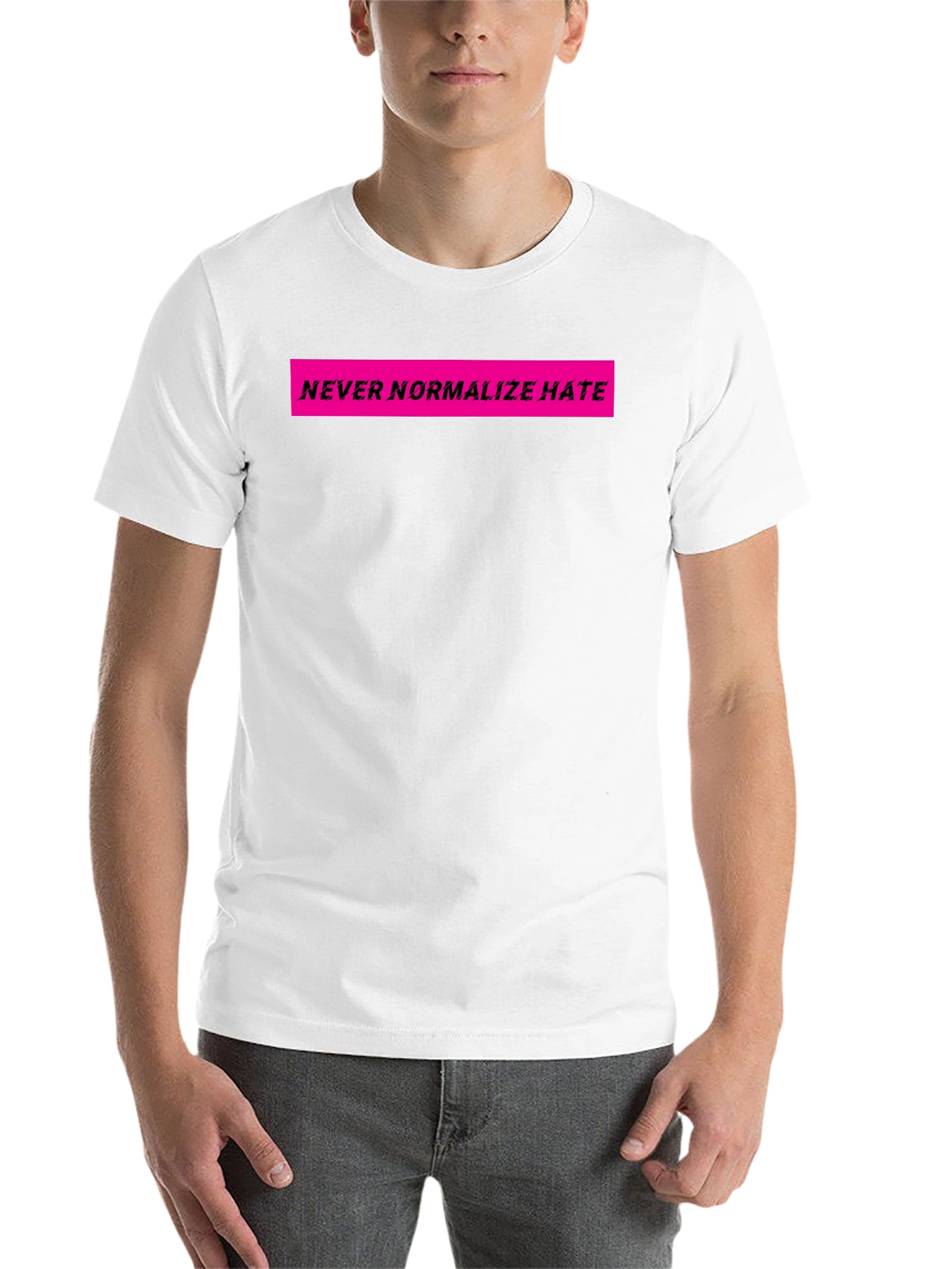 Black Never Normalize Hate Graphic Tee view 14