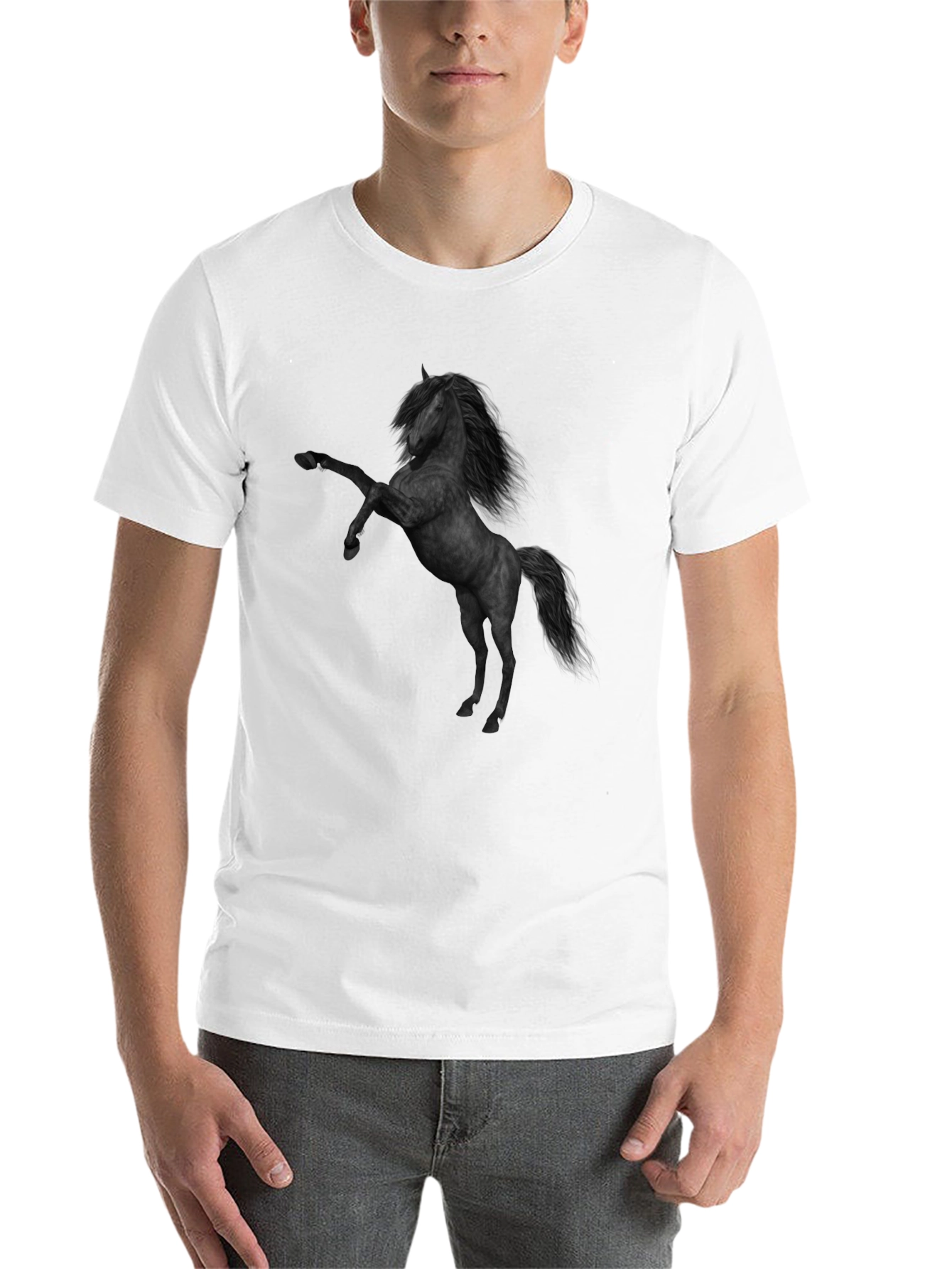 Black Black Horse Graphic Tee - Stylish Men's T-Shirt view 14