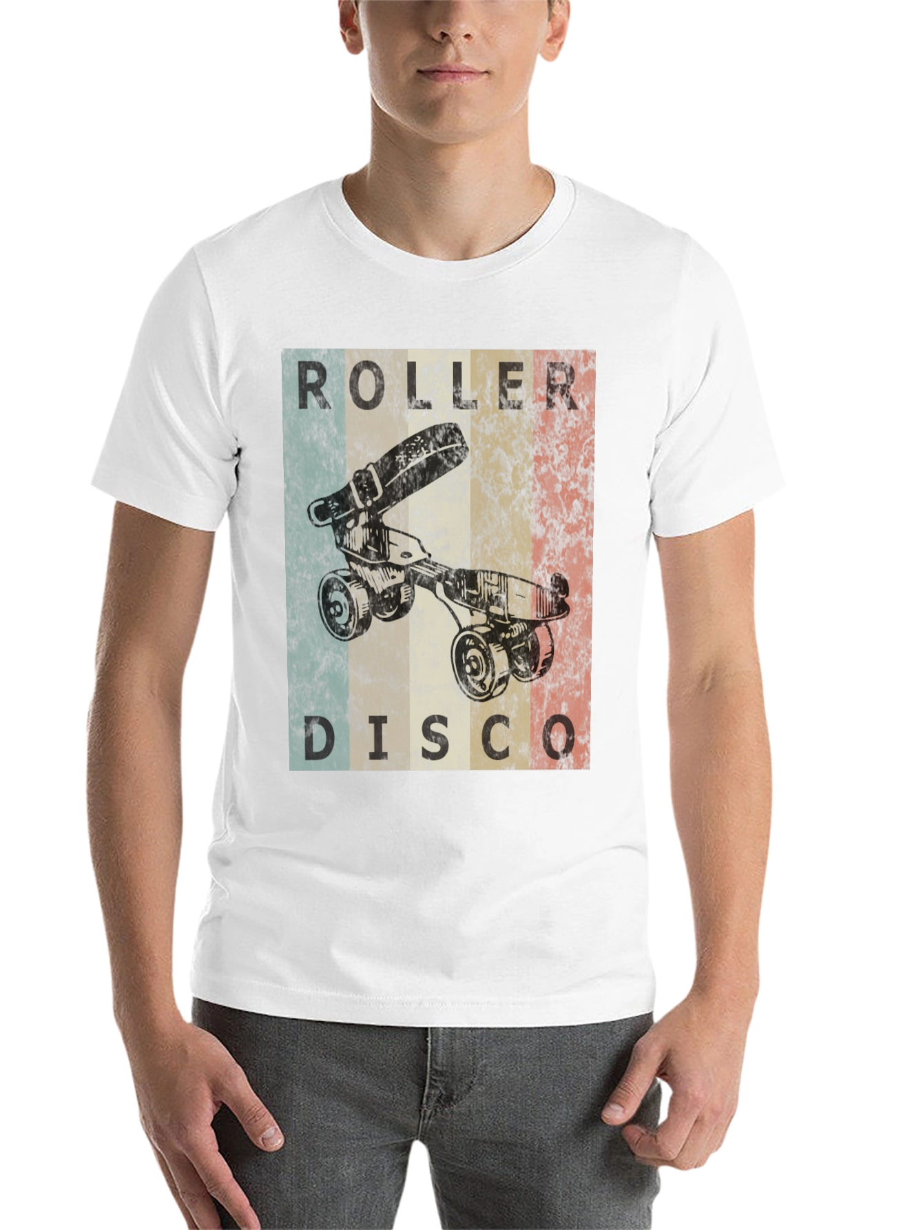 Black Retro Roller Disco T-Shirt - Vintage Skate Style view 14