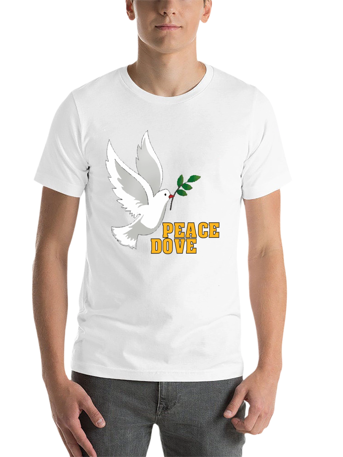 Black Peace Dove Graphic T-Shirt - Soft Cotton Blend, Black view 14