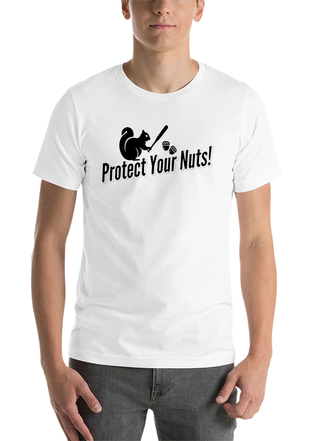 Black Protect Your Nuts! Squirrel Graphic Tee view 14