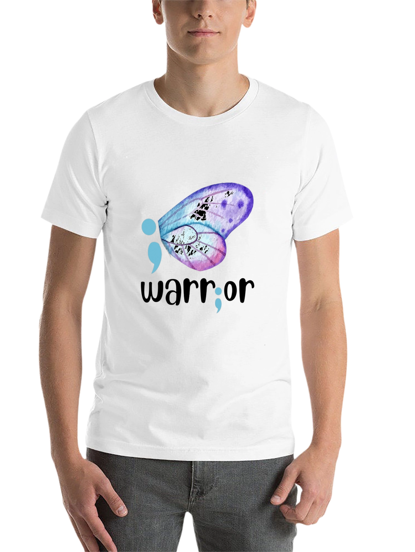 Black Semicolon Butterfly Warrior Graphic Tee view 14