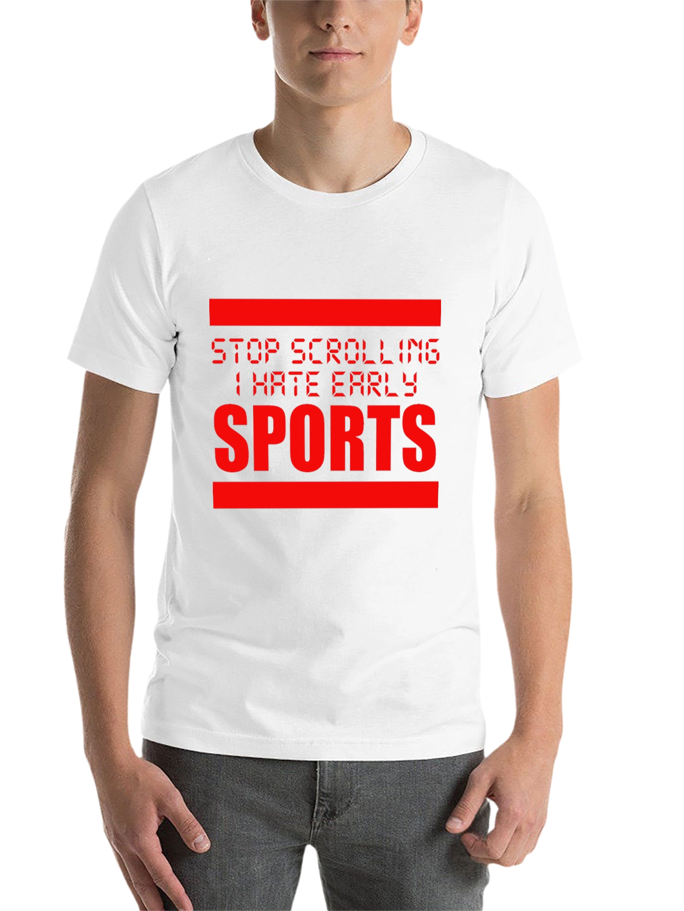Black Stop Scrolling I Hate Early Sports Graphic Tee view 14