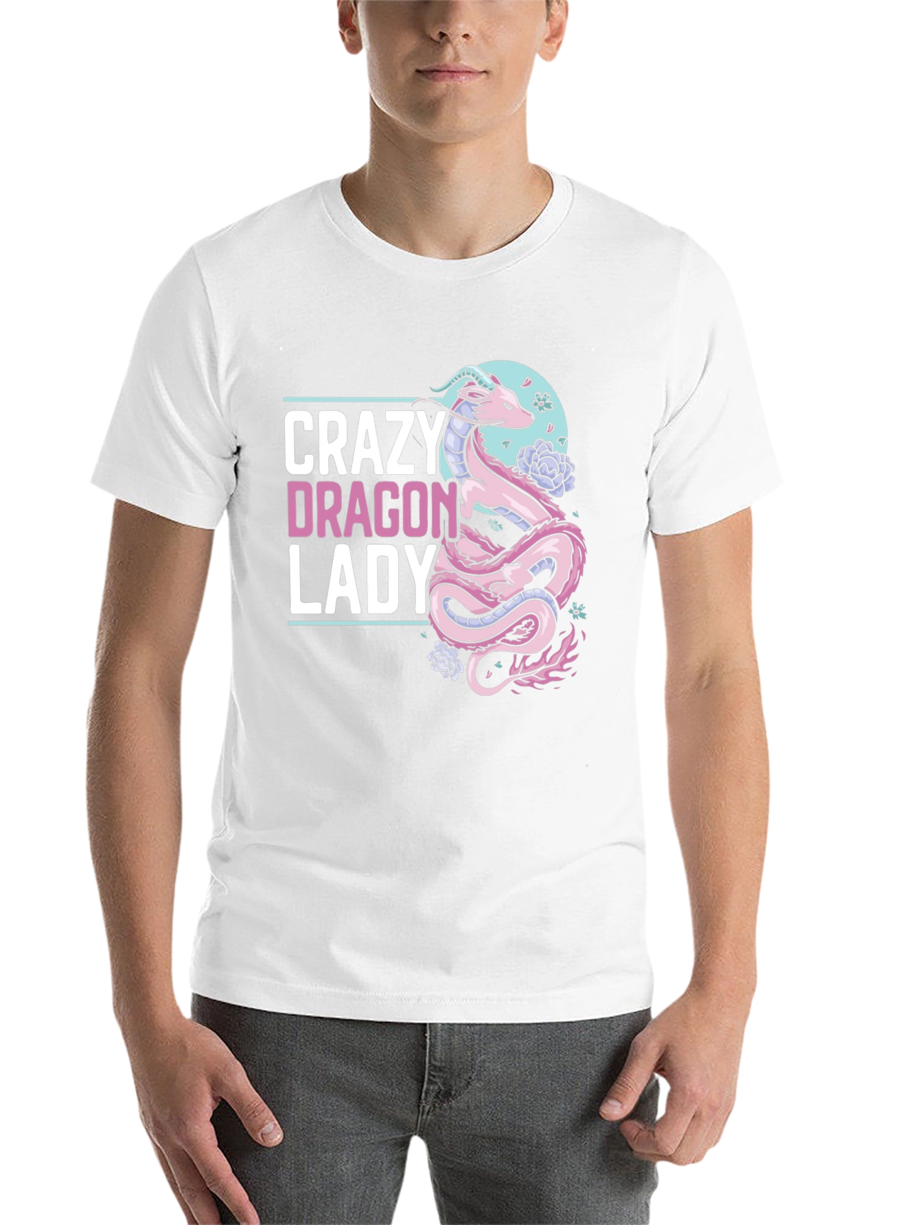 Black Crazy Dragon Lady T-Shirt - Unique Graphic Tee view 14