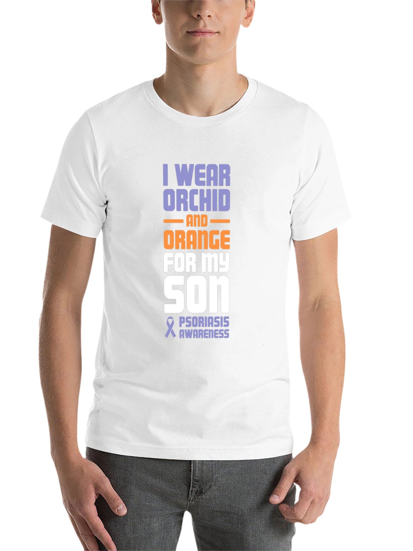 Orchid & Orange Psoriasis Awareness Son T-Shirt - 14