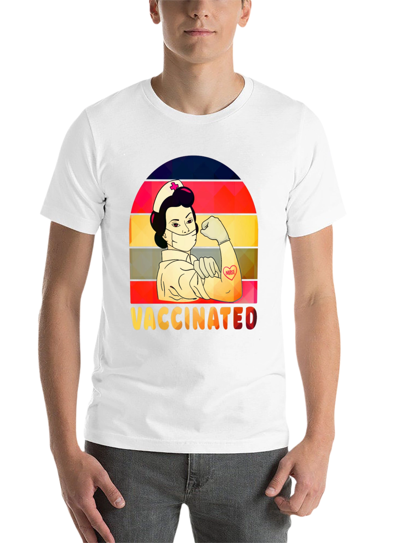 Vaccinated Nurse T-Shirt -  Retro Design - 14