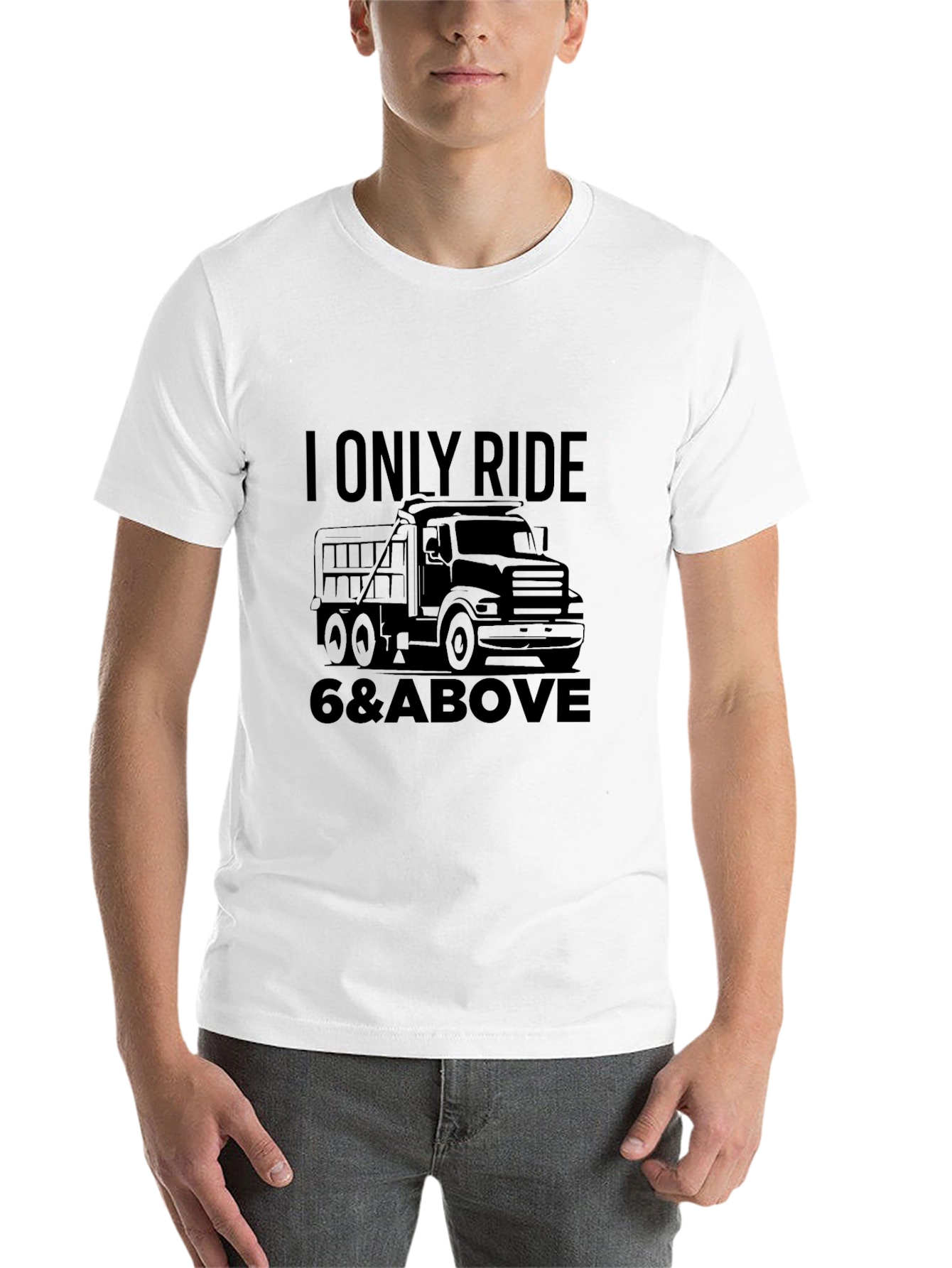 Black I Only Ride 6 & Above Truck Black T-Shirt view 14