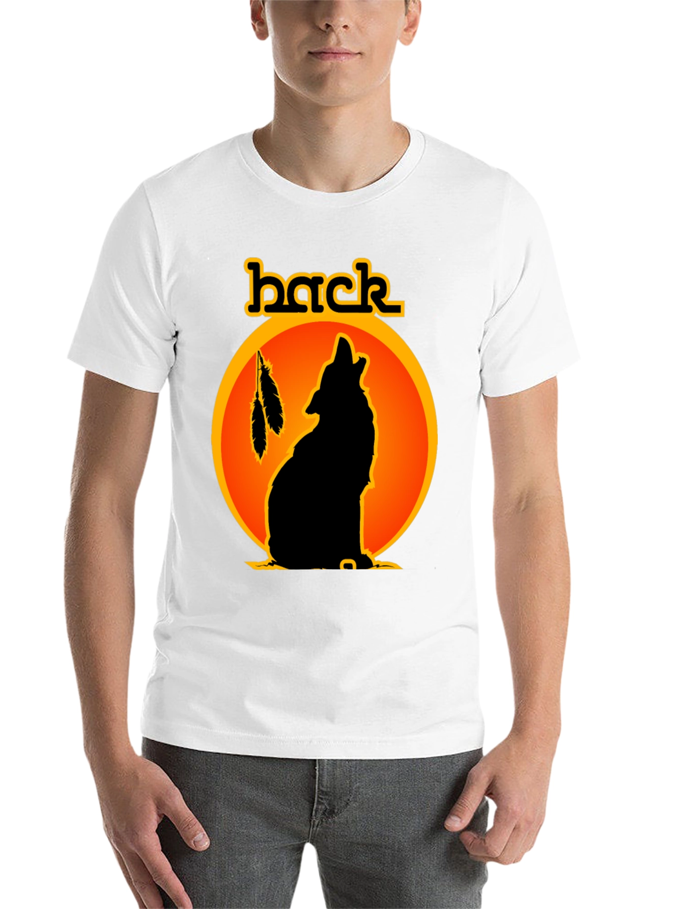 Black Wolf Silhouette Graphic Tee view 14