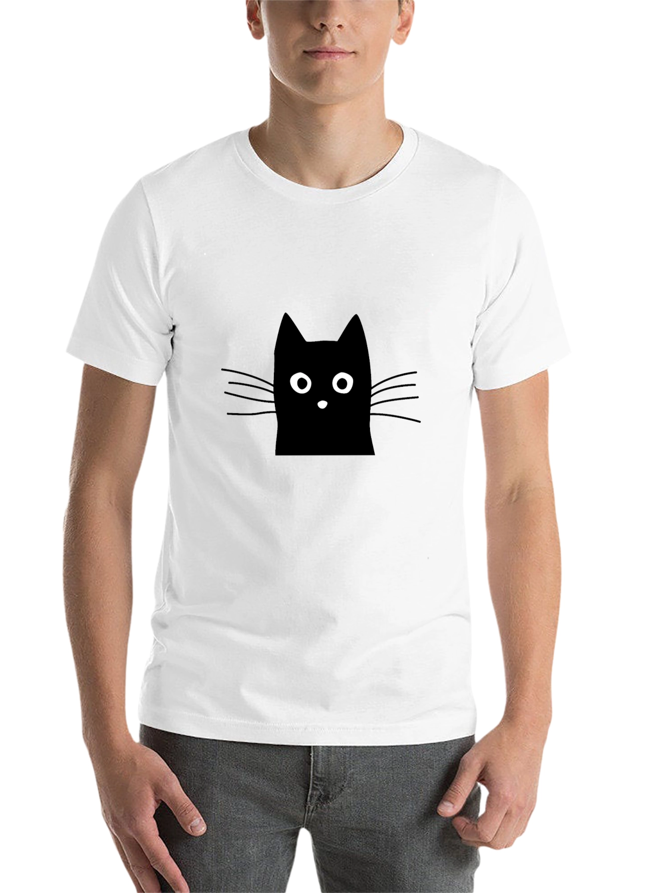 Black Black Cat Graphic Tee - Men's Casual Shirt view 14