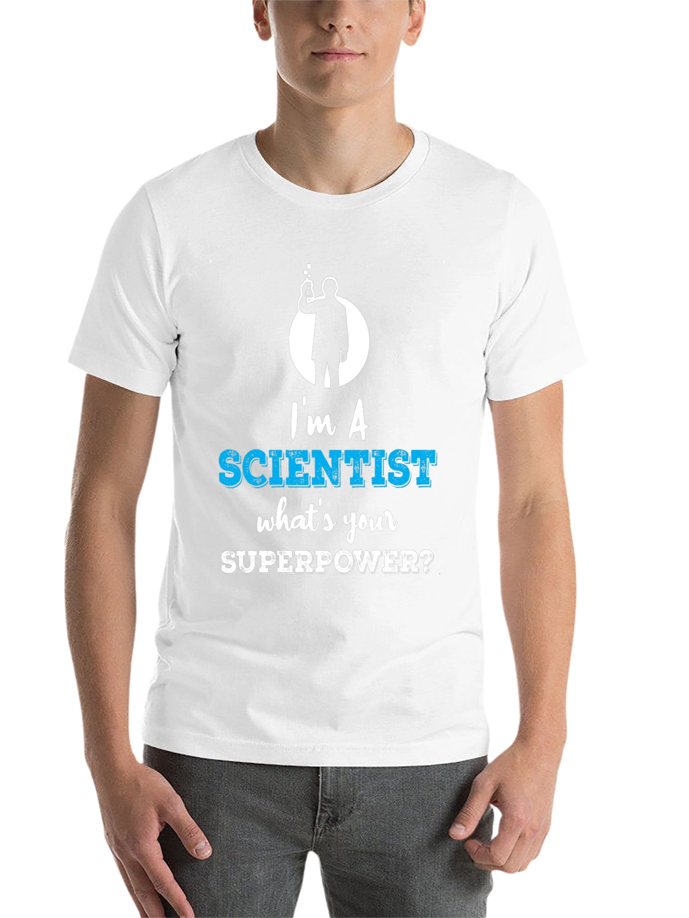 Black I'm a Scientist What's Your Superpower Funny T-Shirt view 14