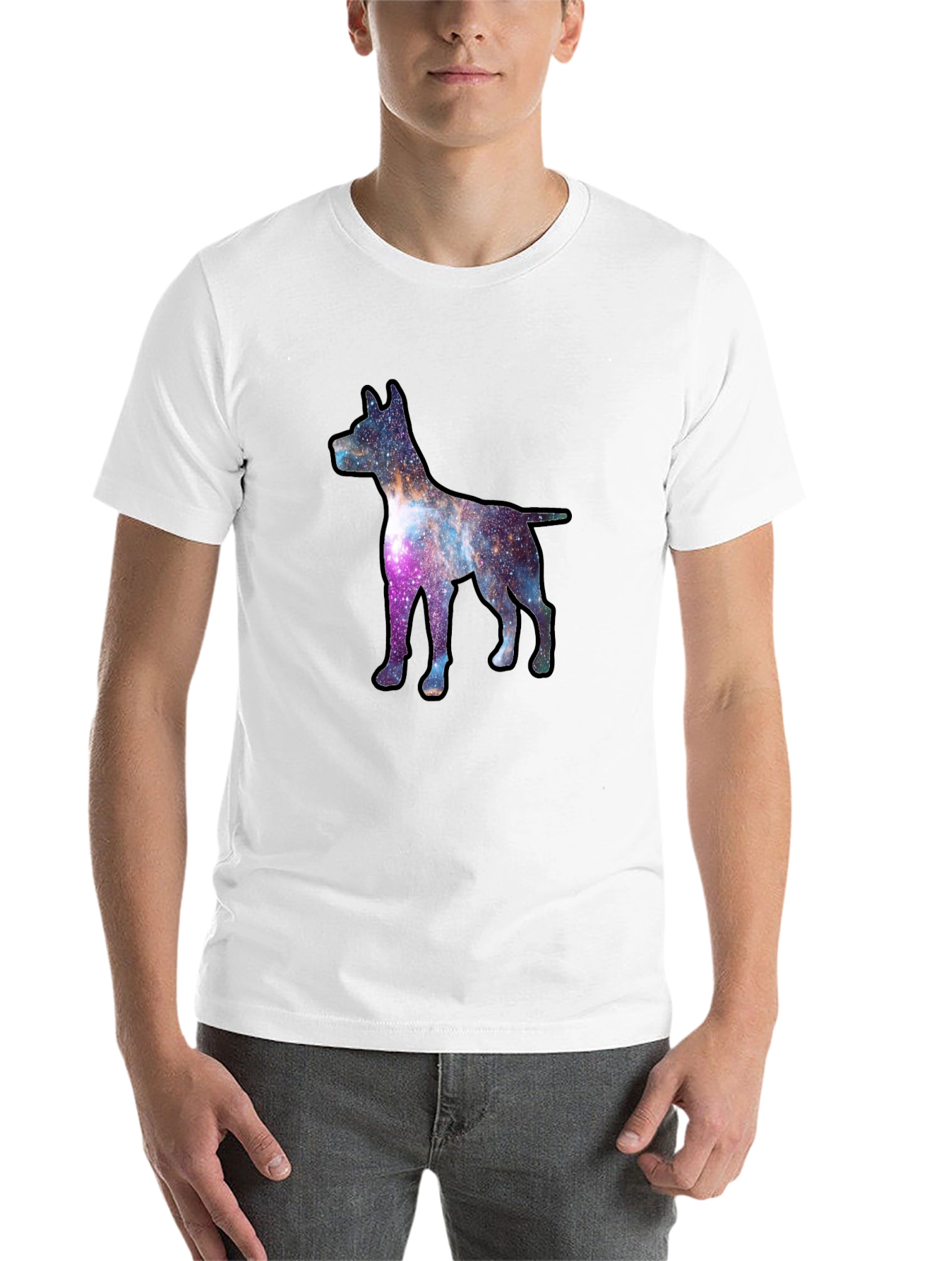 Black Galaxy Dog Graphic Tee - Black view 14