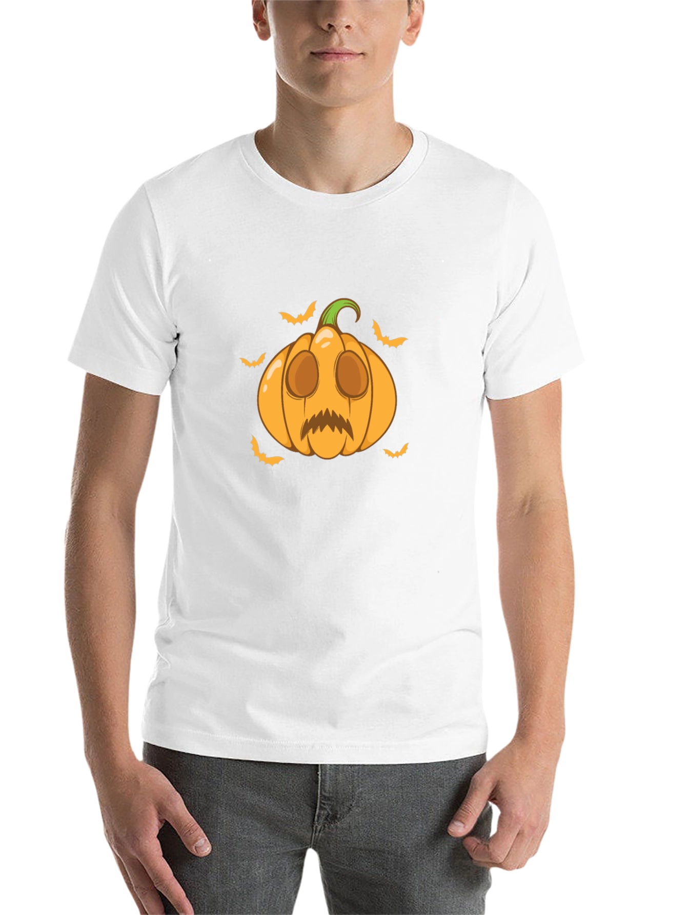 Black Halloween Pumpkin Graphic Tee - Spooky Season Shirt view 14