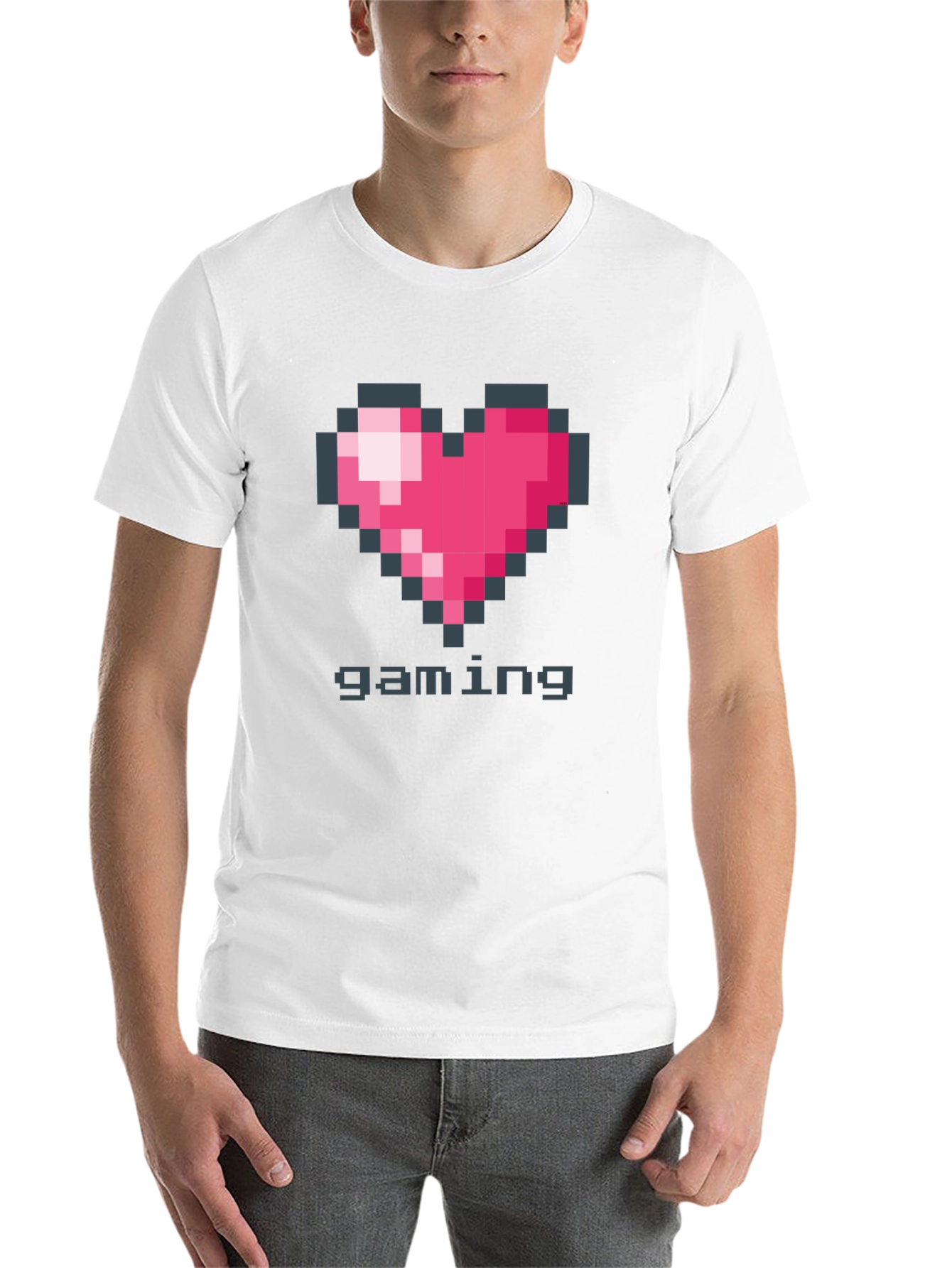 Black Pixel Heart Gaming T-Shirt view 14