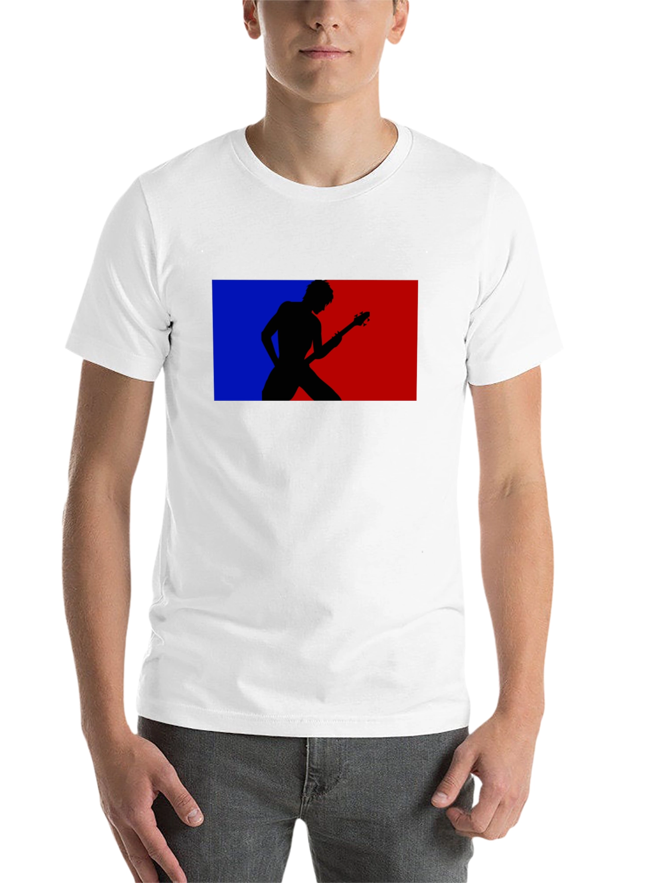 Black Retro Guitarist Tee - Black Graphic T-Shirt view 14