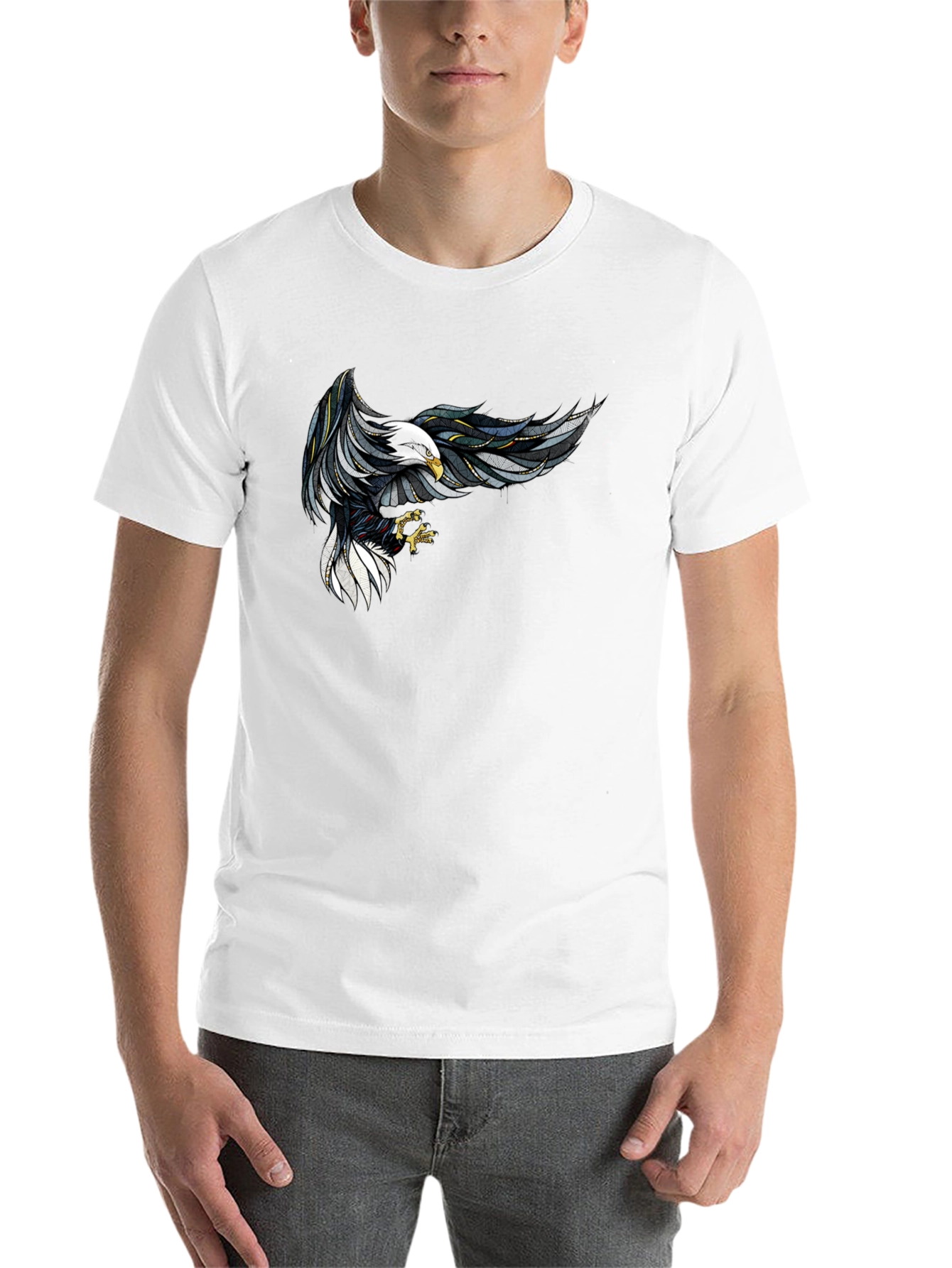 Black Eagle Graphic Print Black T-Shirt view 14