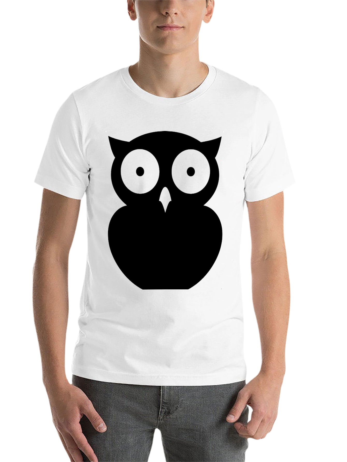 Black Black Owl Graphic Tee - Men's Casual Short Sleeve Shirt view 14