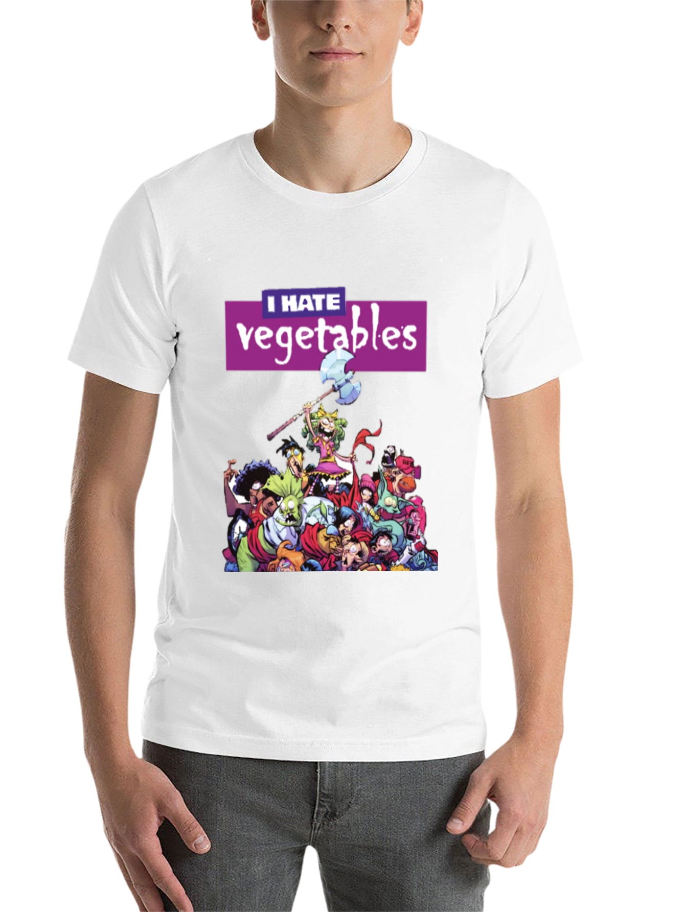 Black I Hate Vegetables Graphic T-Shirt view 14
