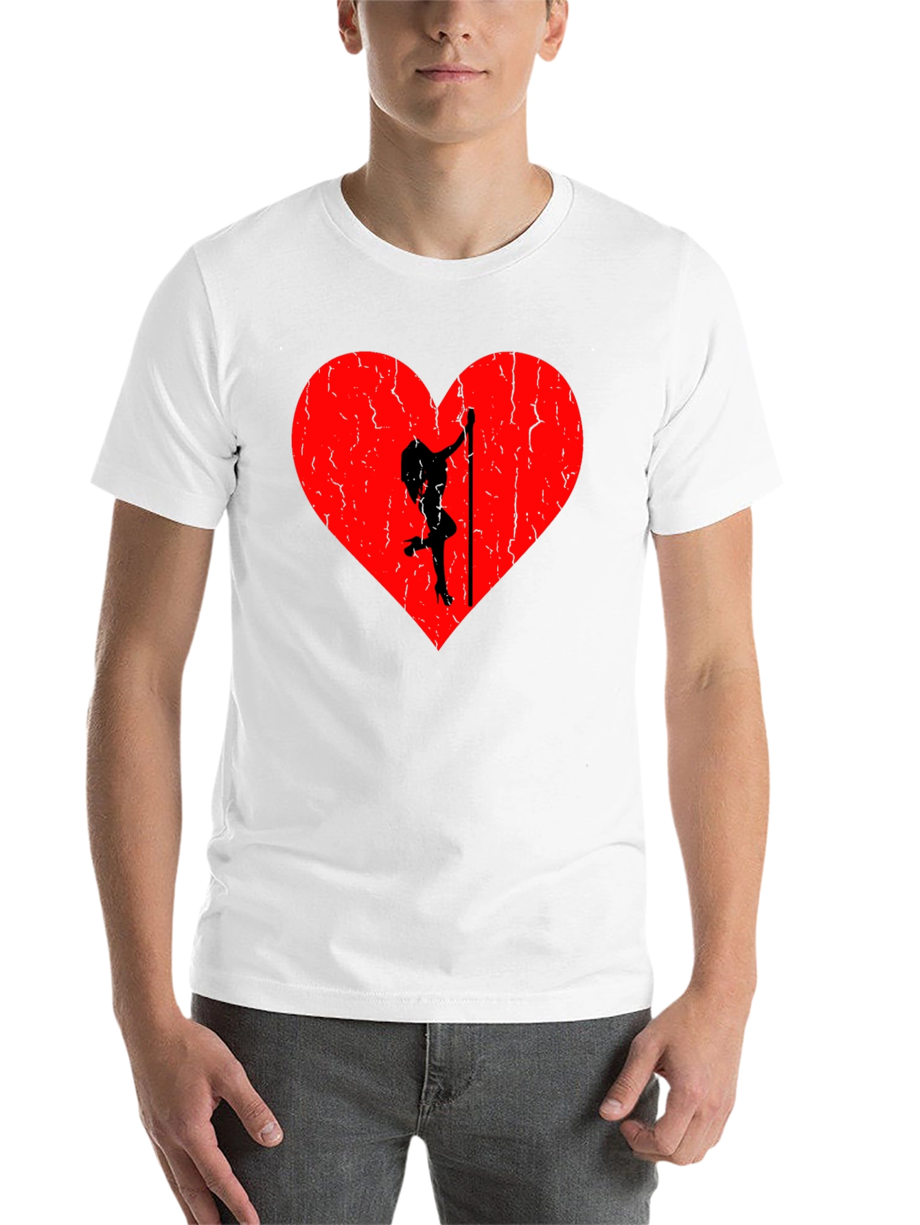 Black Heart Pole Dancer Graphic Tee - Black view 14