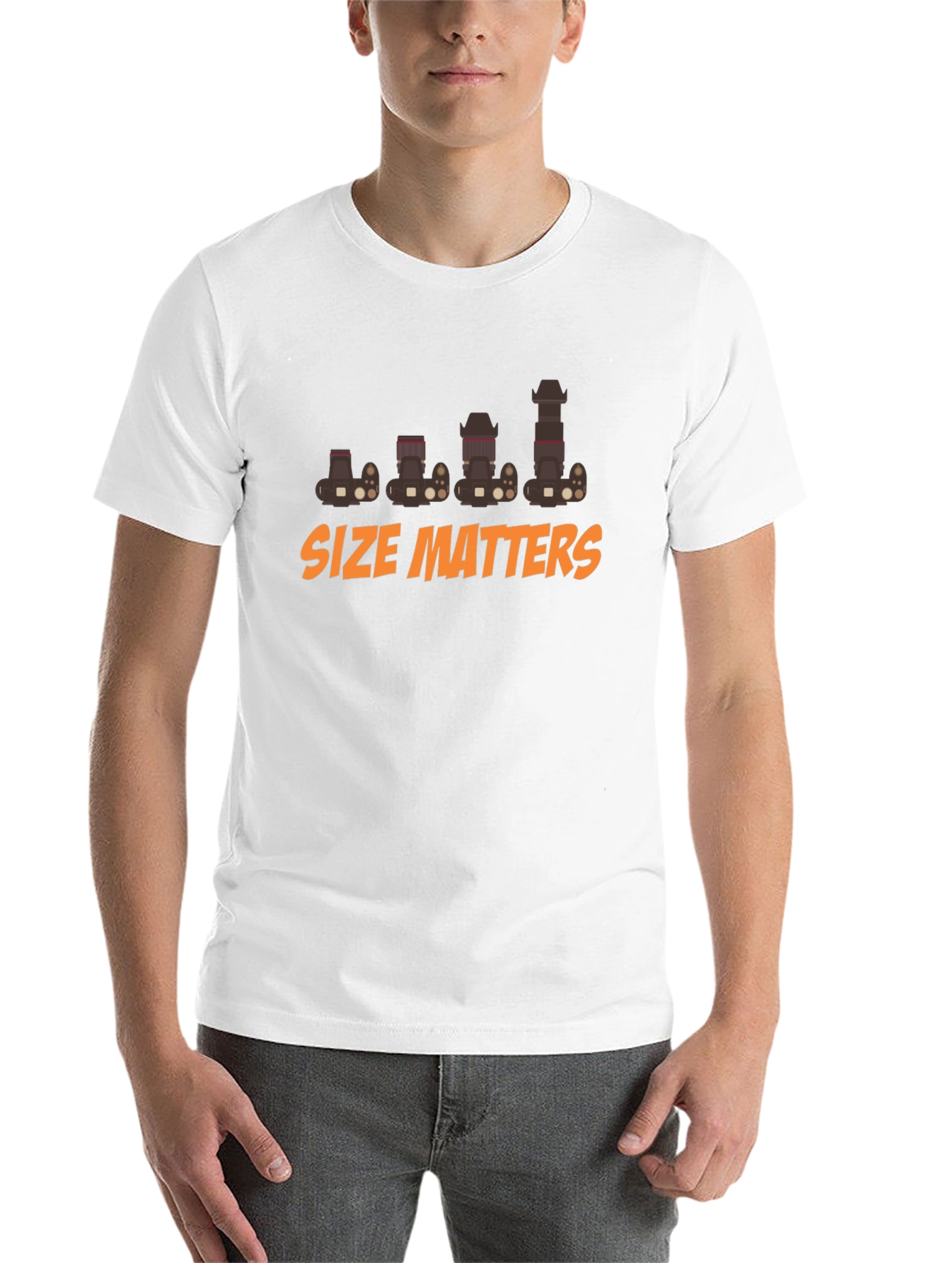 Black Size Matters Camera T-Shirt - Photography Humor view 14
