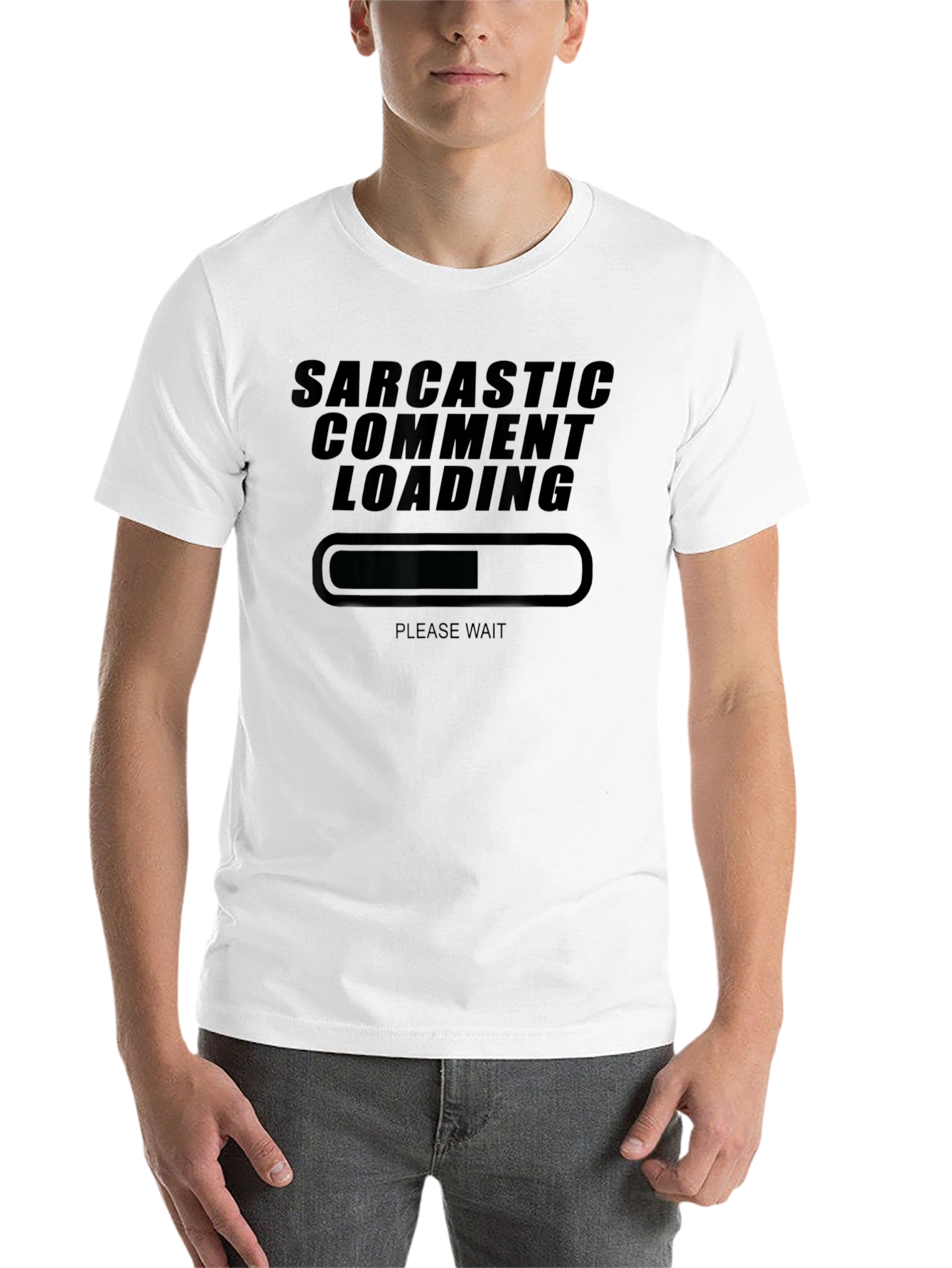 Black Sarcastic Comment Loading T-Shirt Funny Humor Tee view 14