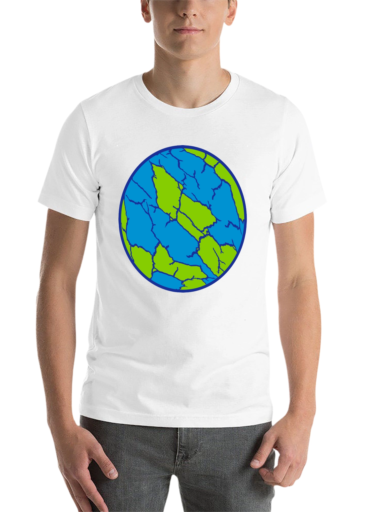 Black Cracked Earth T-Shirt - Unique Planet Design view 14