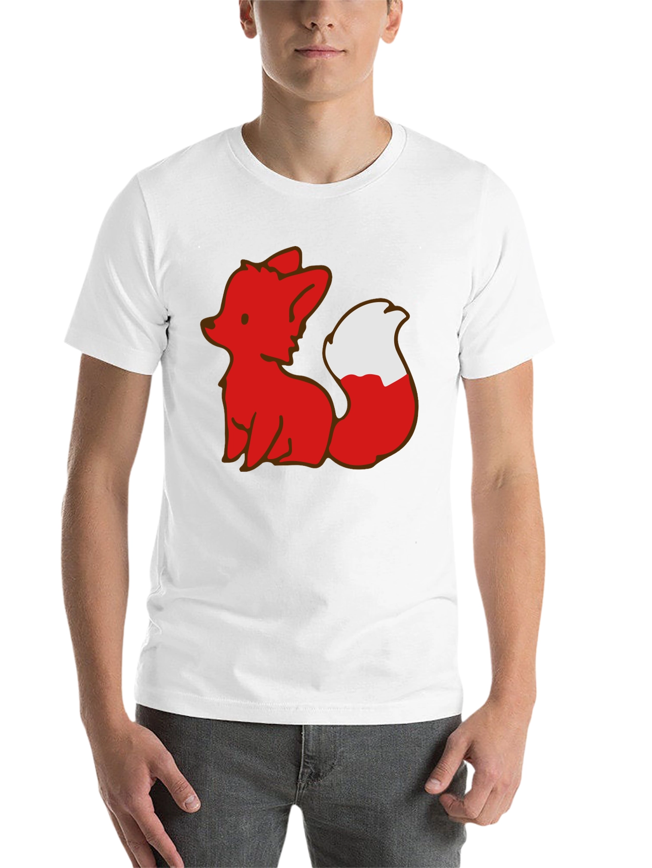 Black Cute Fox Graphic Tee - Black Unisex T-Shirt view 14