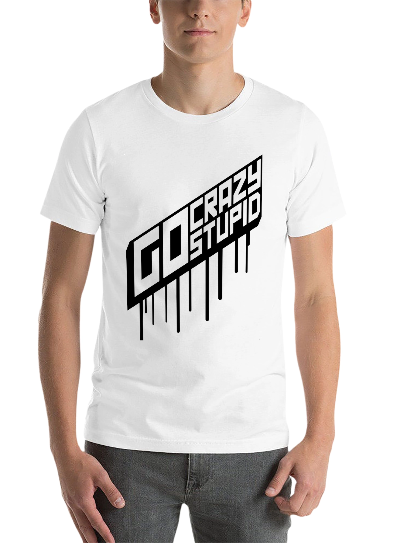 Black Go Crazy Stupid Graphic Tee - Black view 14