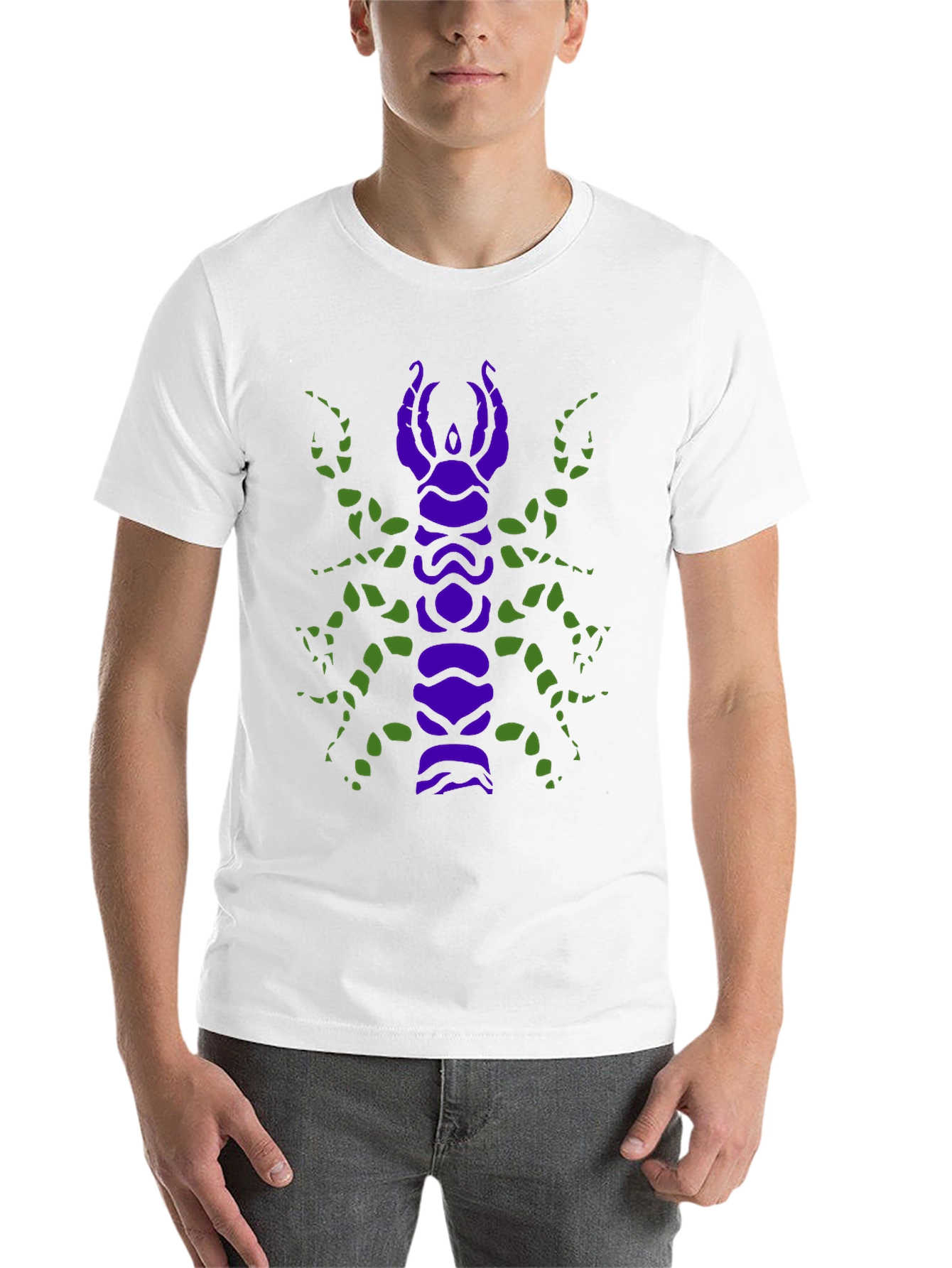 Black Scorpion Graphic Tee - Unique Purple and Green Design view 14