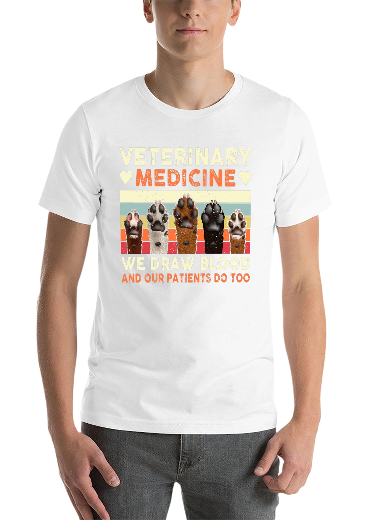 Black Veterinary Medicine Pet Paw T-Shirt view 14