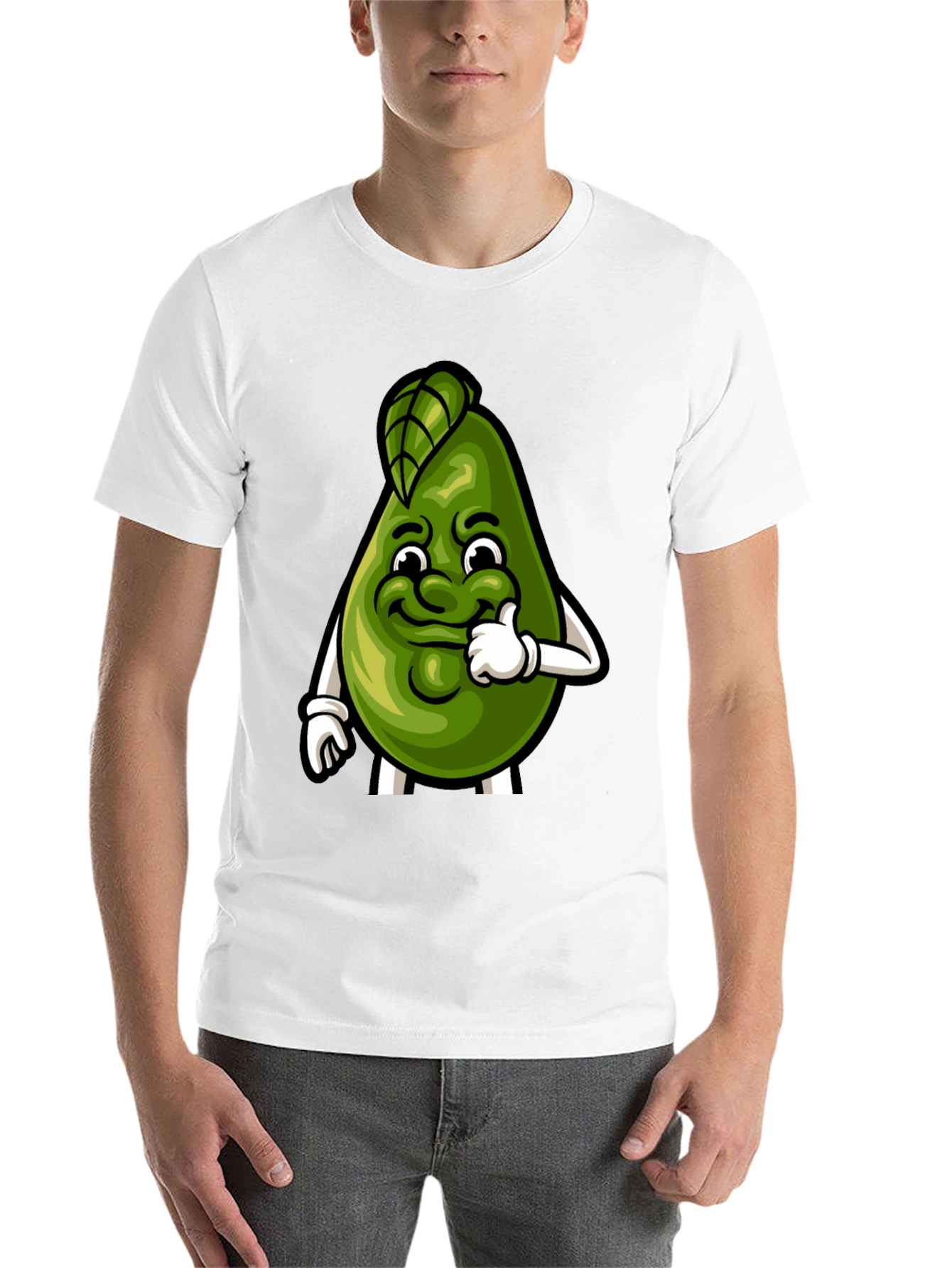 Black Funny Avocado Cartoon Graphic Tee - Soft Cotton Shirt view 14