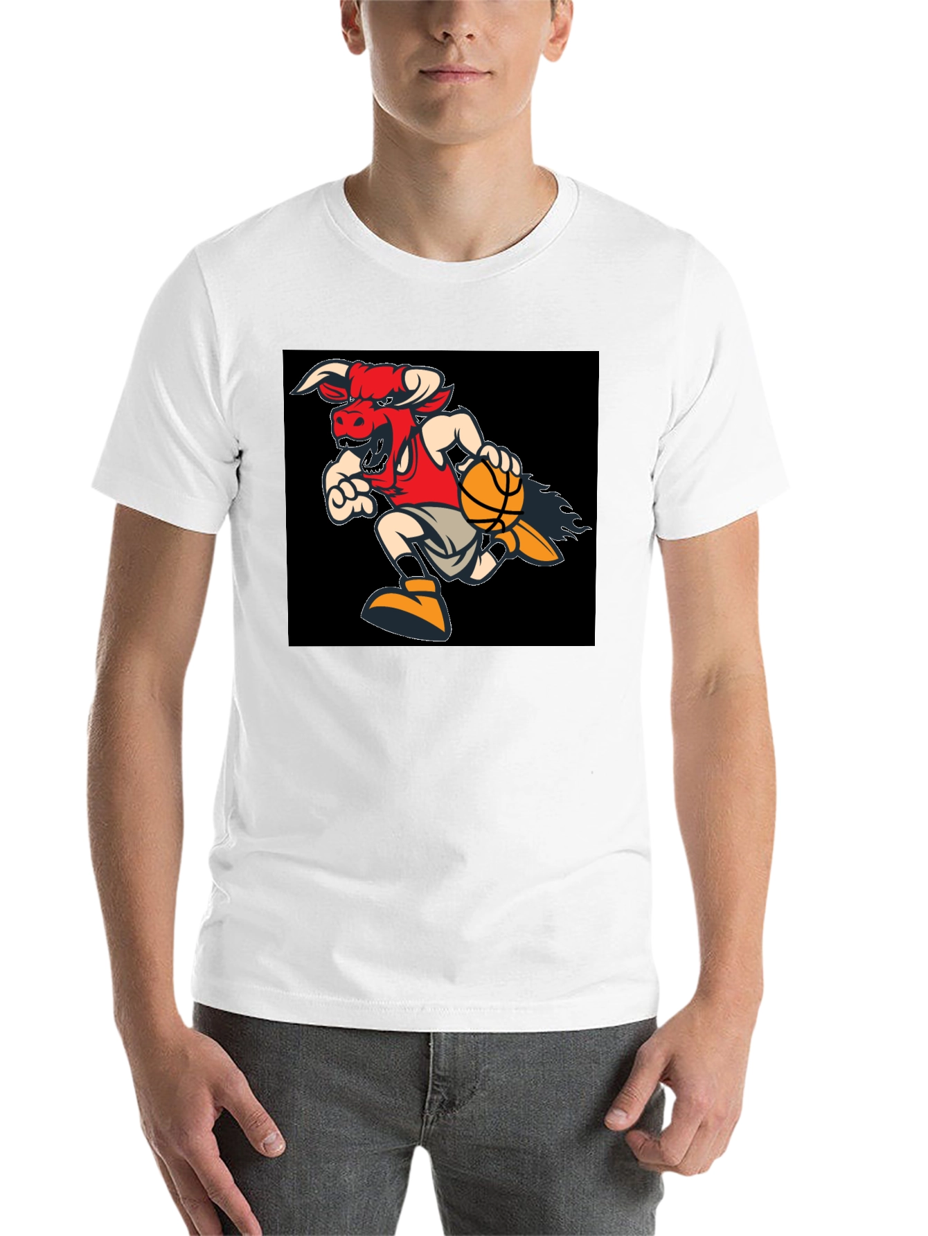 Black Fiery Bulls Basketball Black T-Shirt view 14