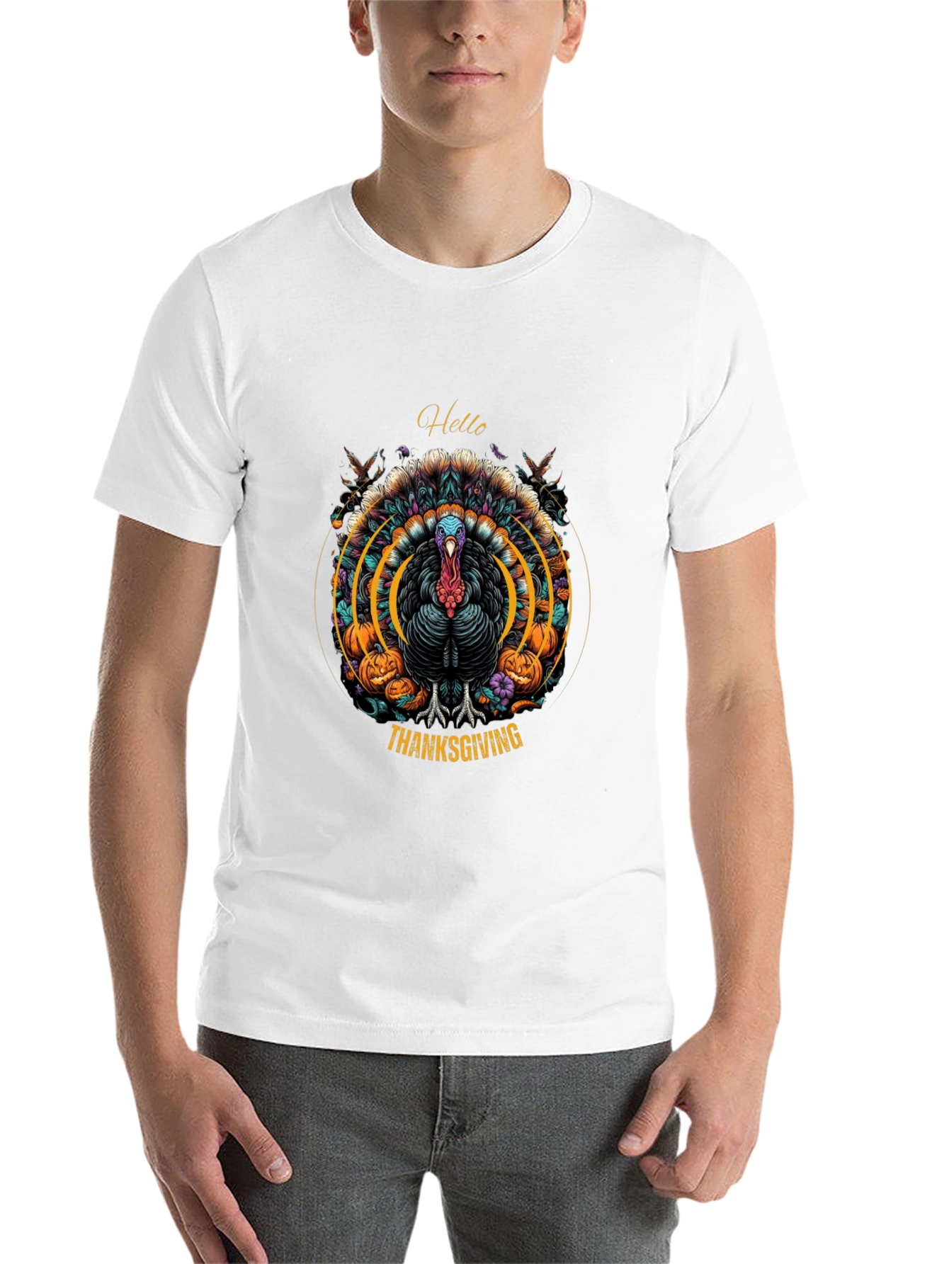 Black Thanksgiving Turkey Graphic Tee view 14