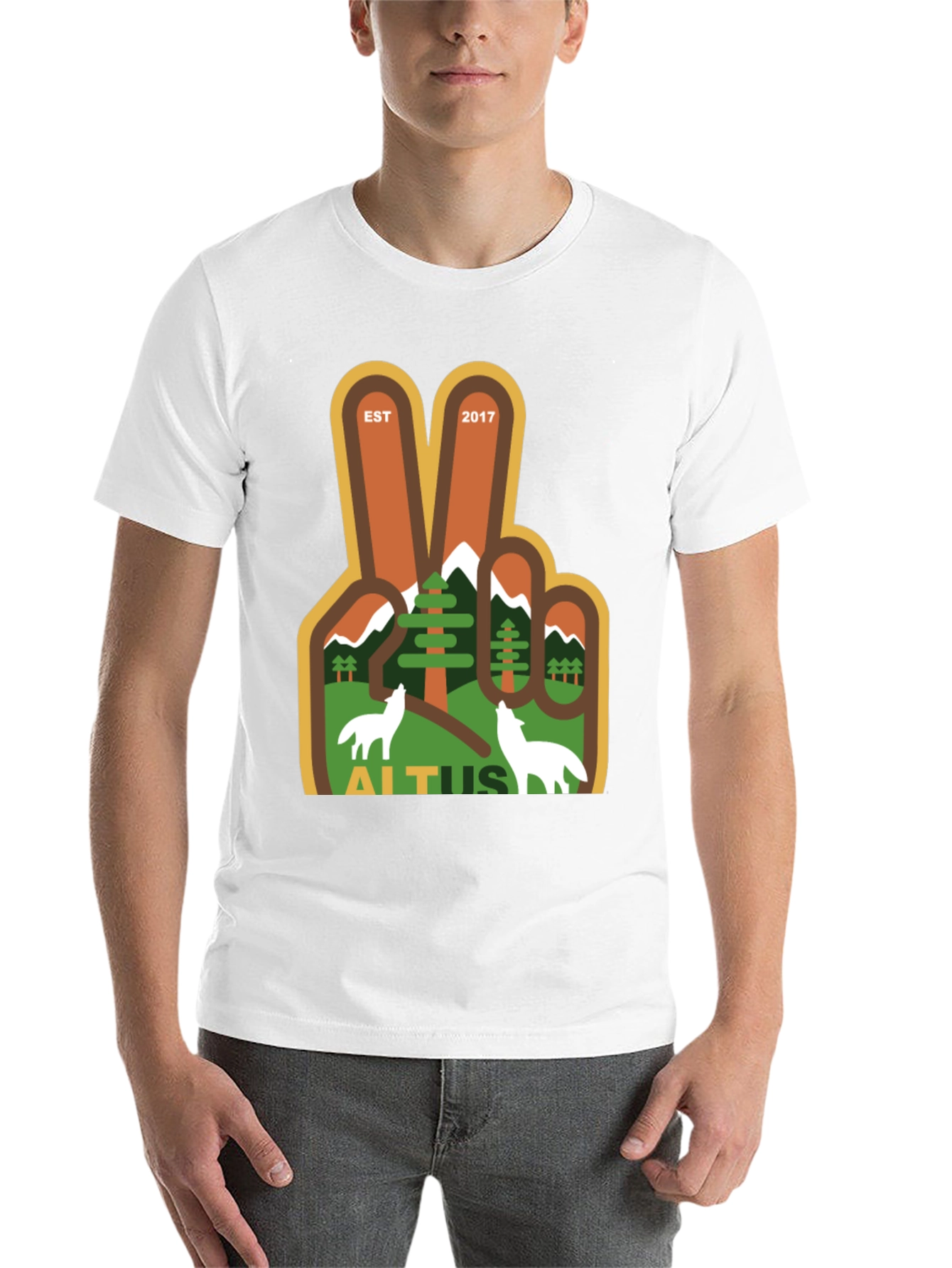 Black Altus Peace Sign T-Shirt - Est. 2017 Nature Design view 14