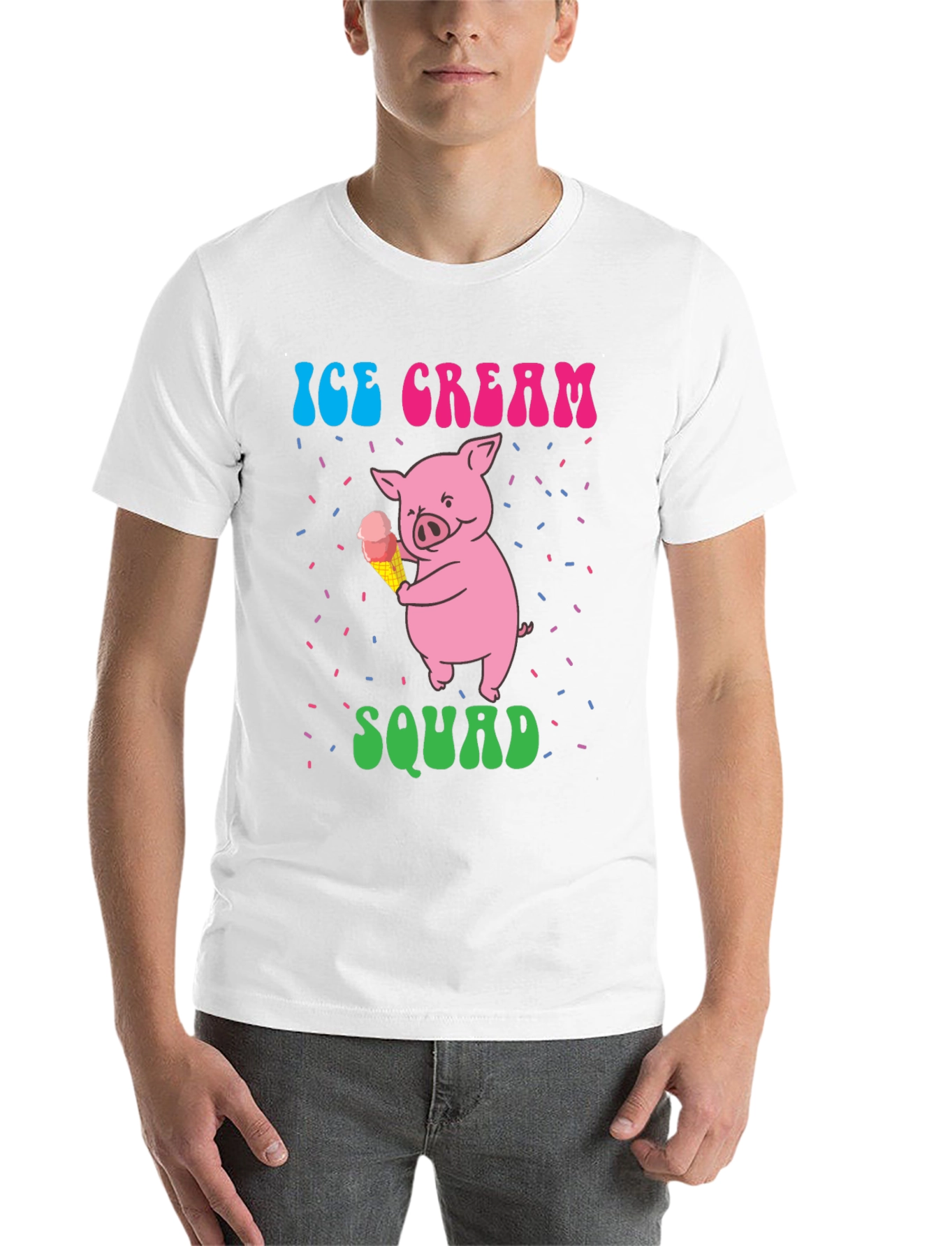 Black Ice Cream Pig Squad Tee view 14
