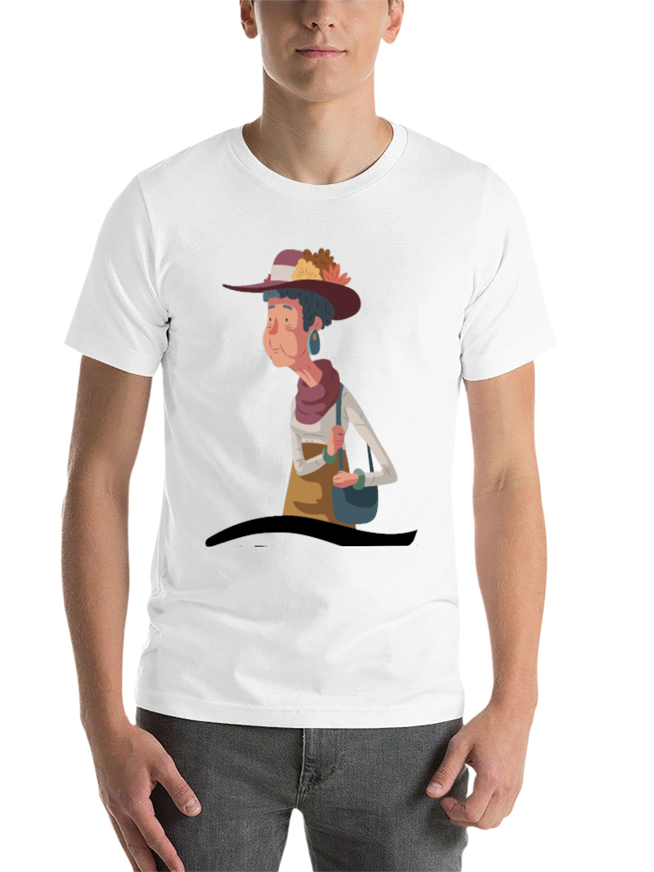 Black Cartoon Grandma T-Shirt view 14