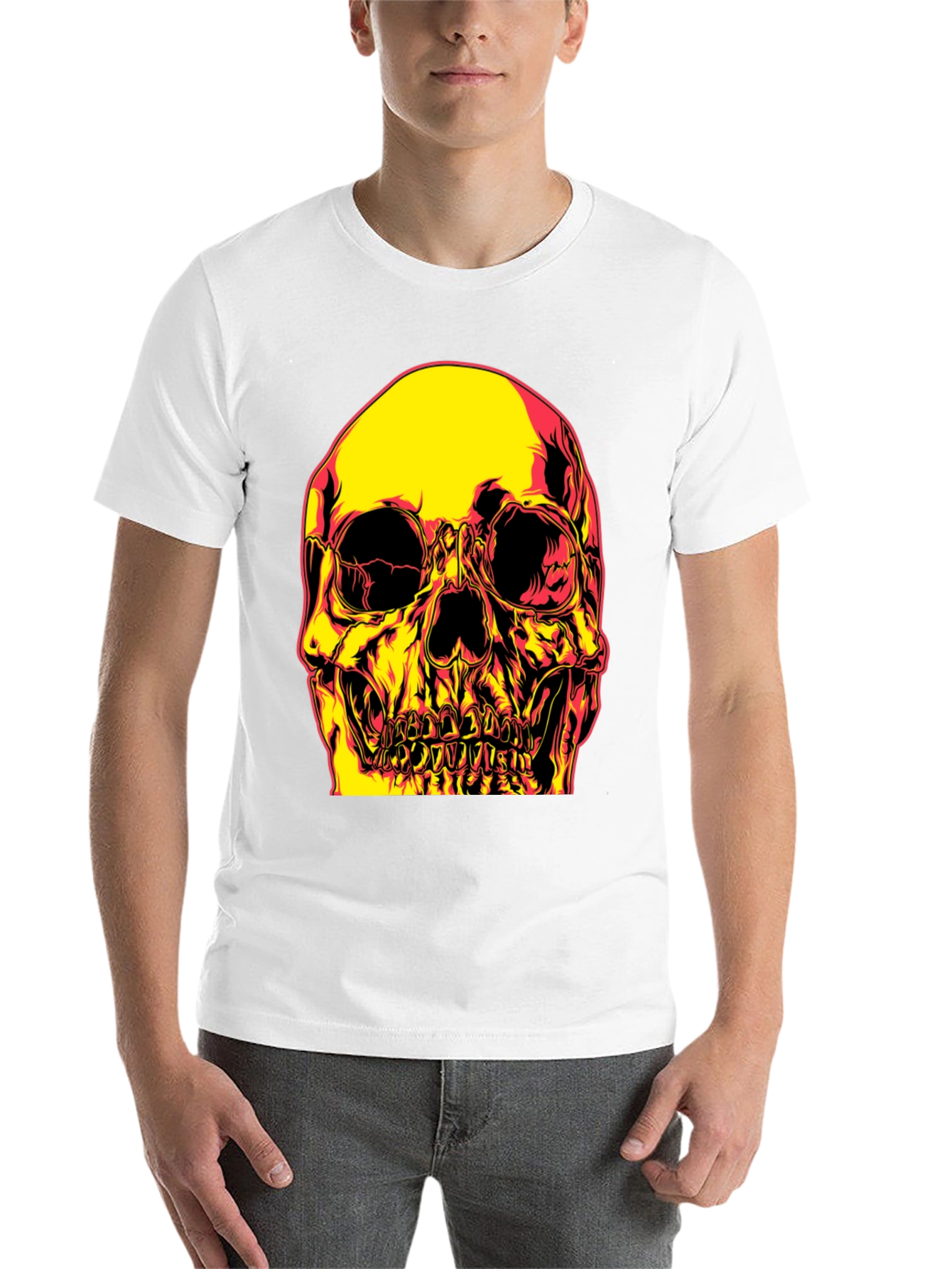Black Skull Graphic Print Black T-Shirt view 14