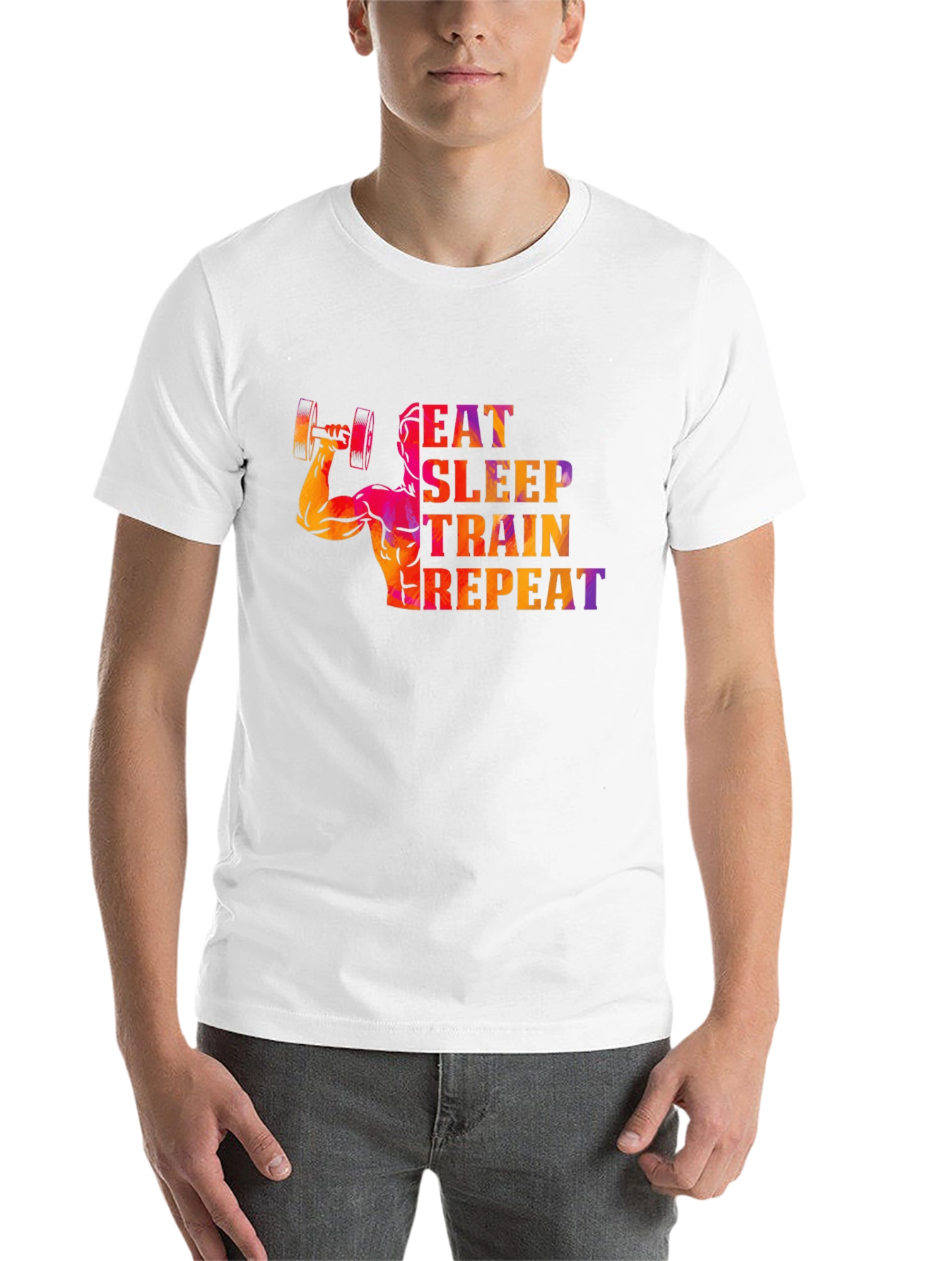 Eat Sleep Train Repeat Fitness T-Shirt - 14