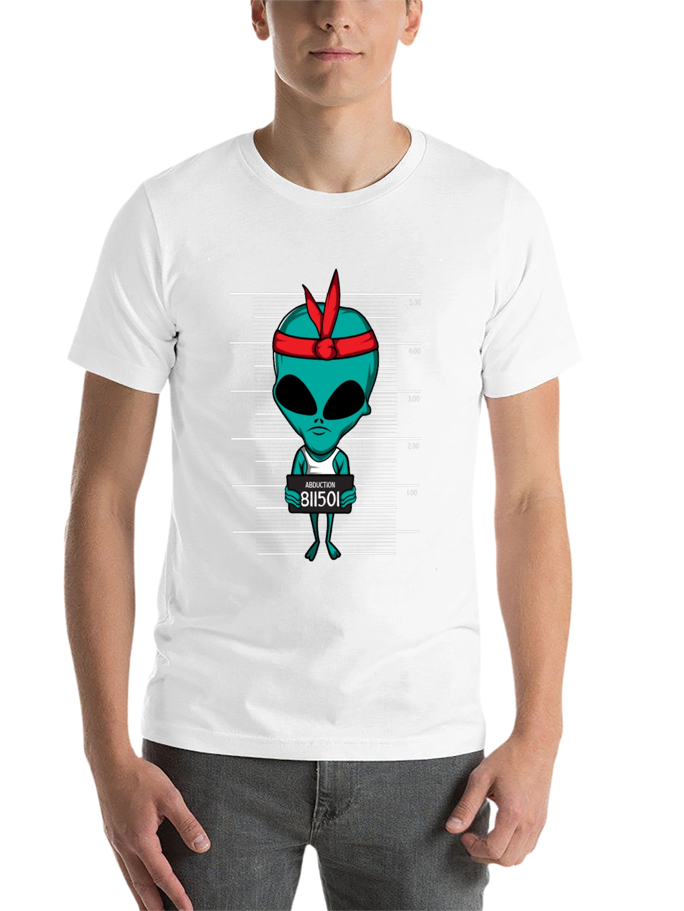 Black Alien Mugshot Graphic Tee - Abduction T-Shirt view 14