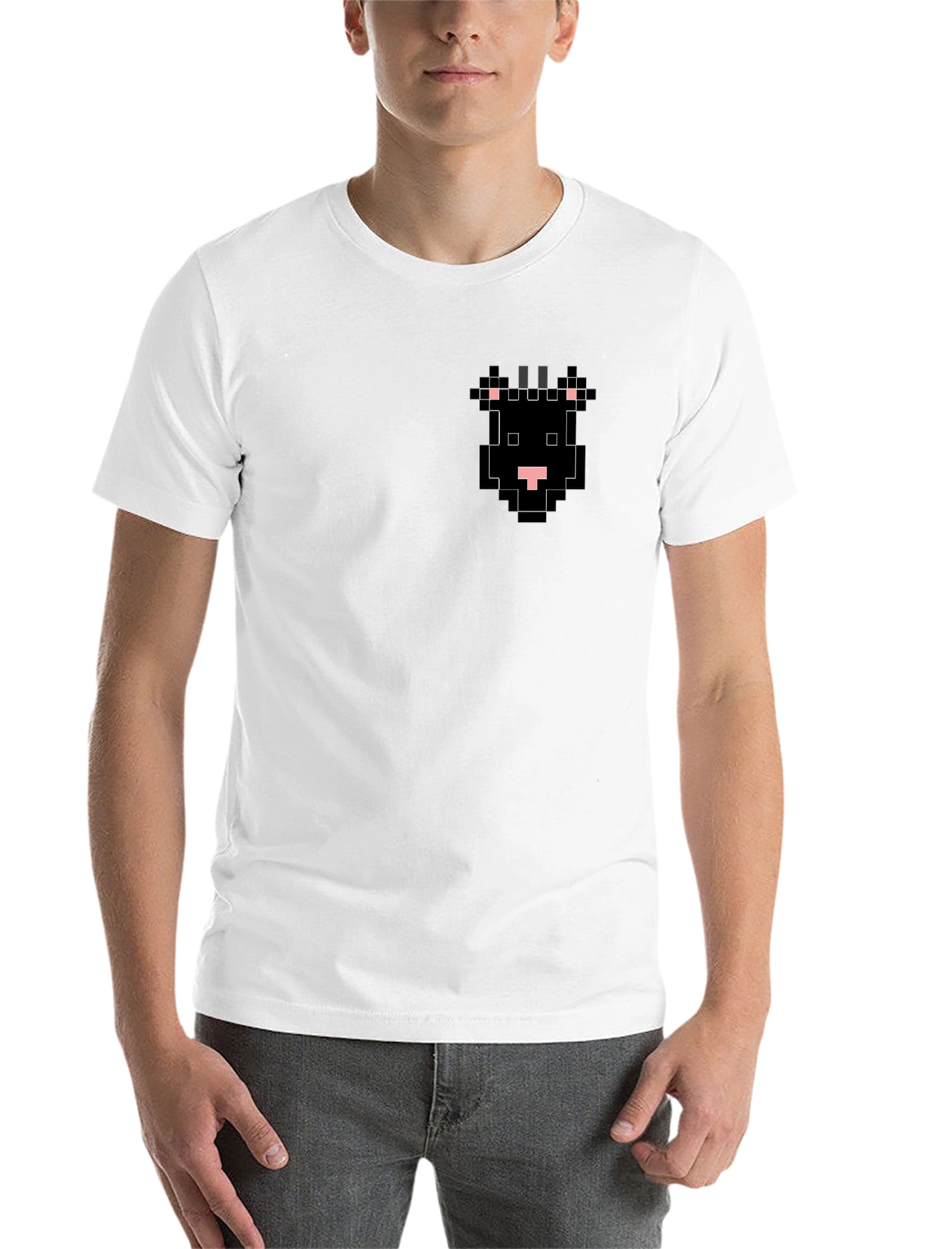 Black Pixel Cow Black T-Shirt - Unique Design view 14