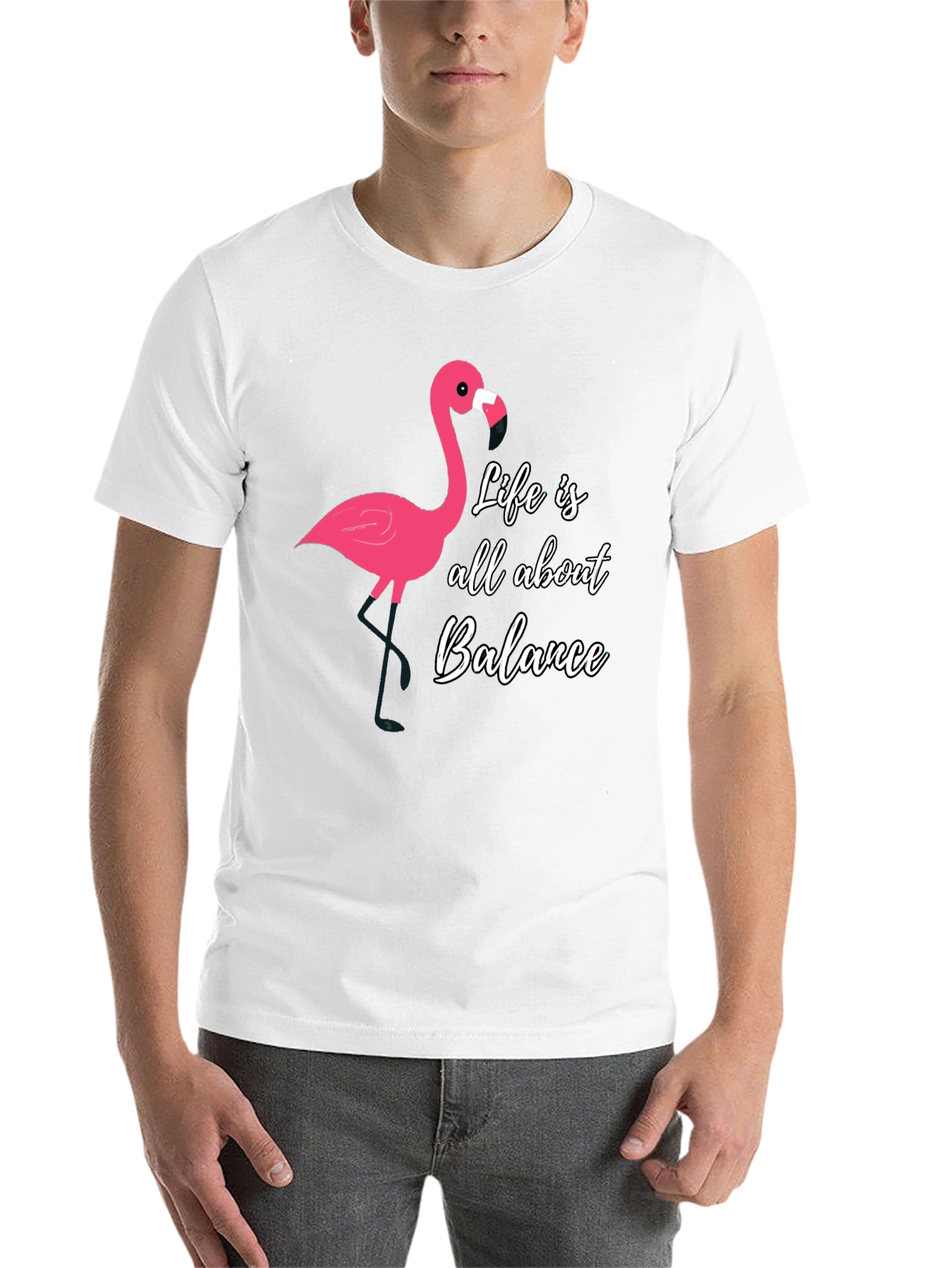 Black Life Balance Flamingo Graphic Tee - Men's view 14