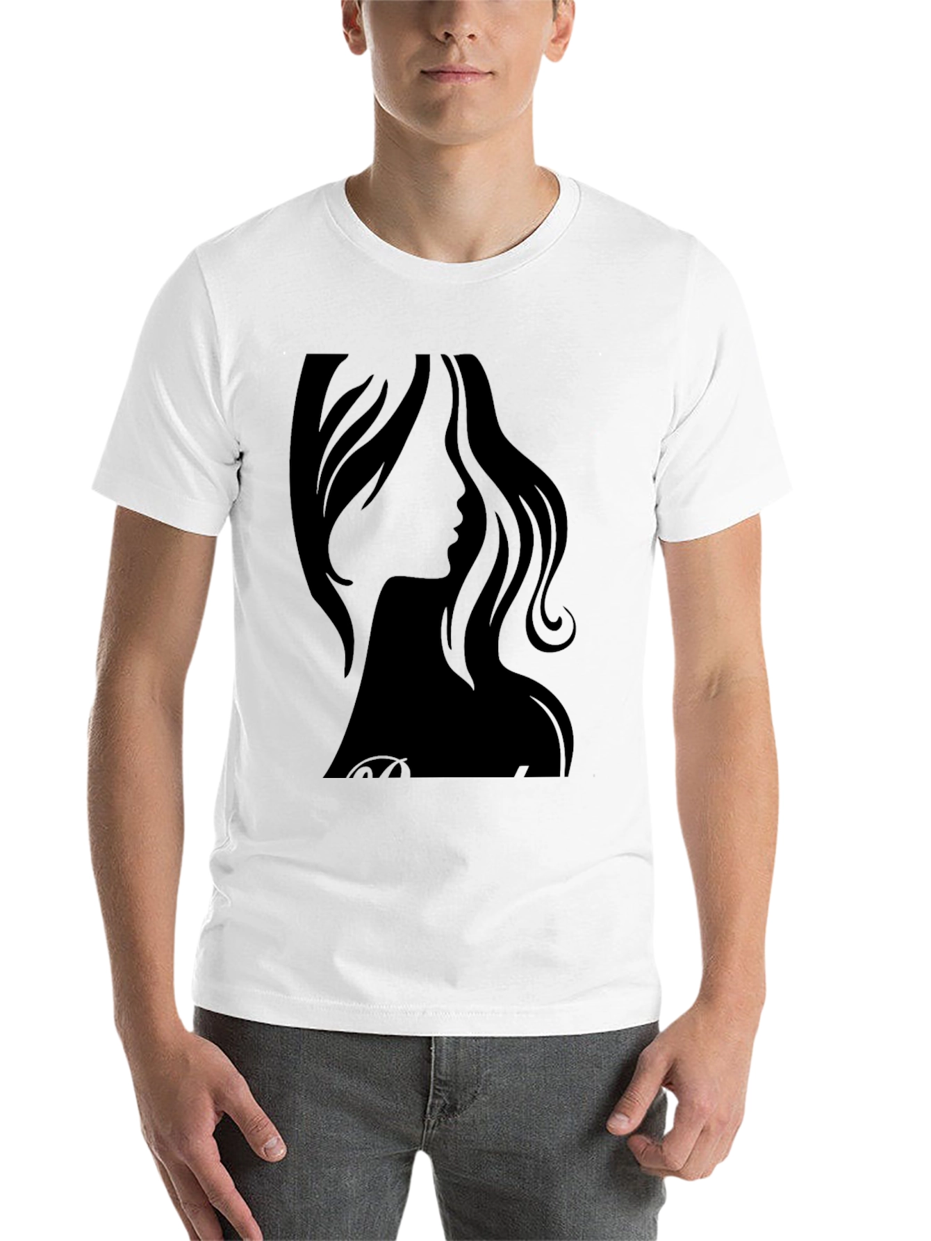 Silhouette Woman Graphic Black T-Shirt - 14
