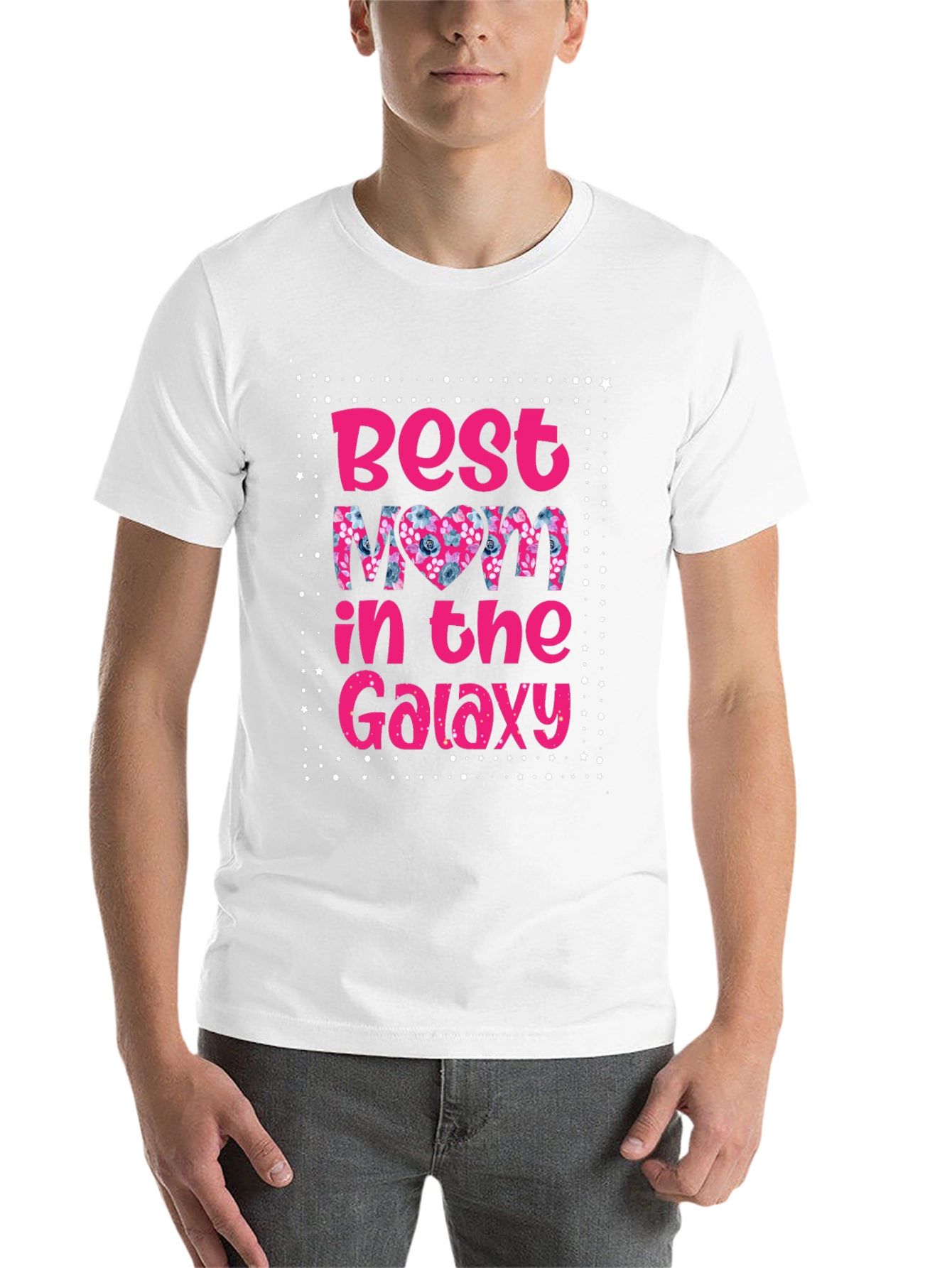 Black Best Mom in the Galaxy T-Shirt view 14