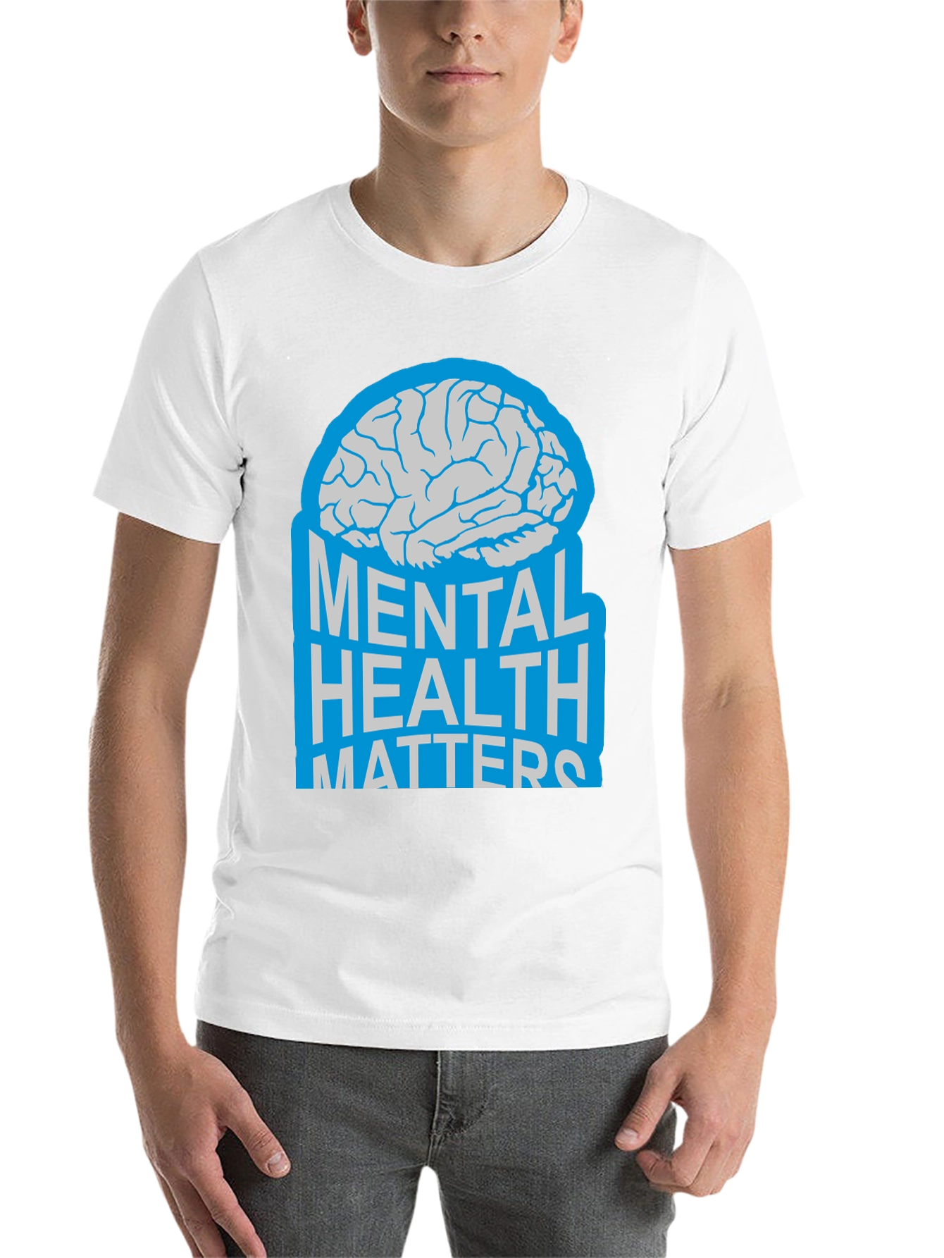 Black Mental Health Matters Brain Graphic T-Shirt view 14