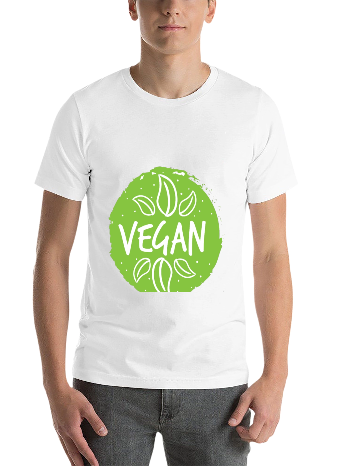Black Vegan Graphic Tee - Unisex Soft Cotton Blend T-Shirt view 14