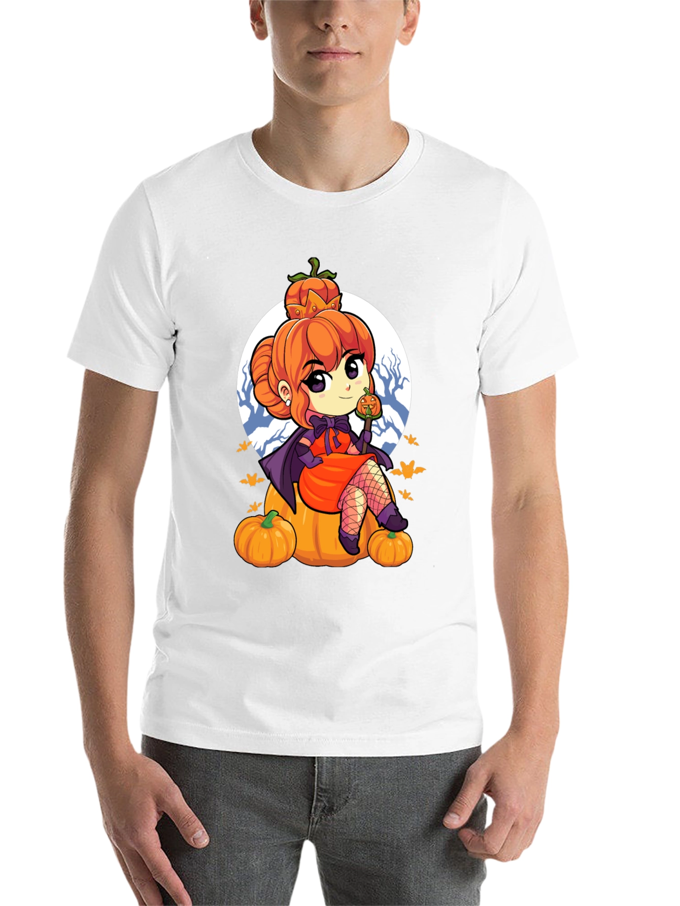 Black Halloween Anime Girl T-Shirt view 14