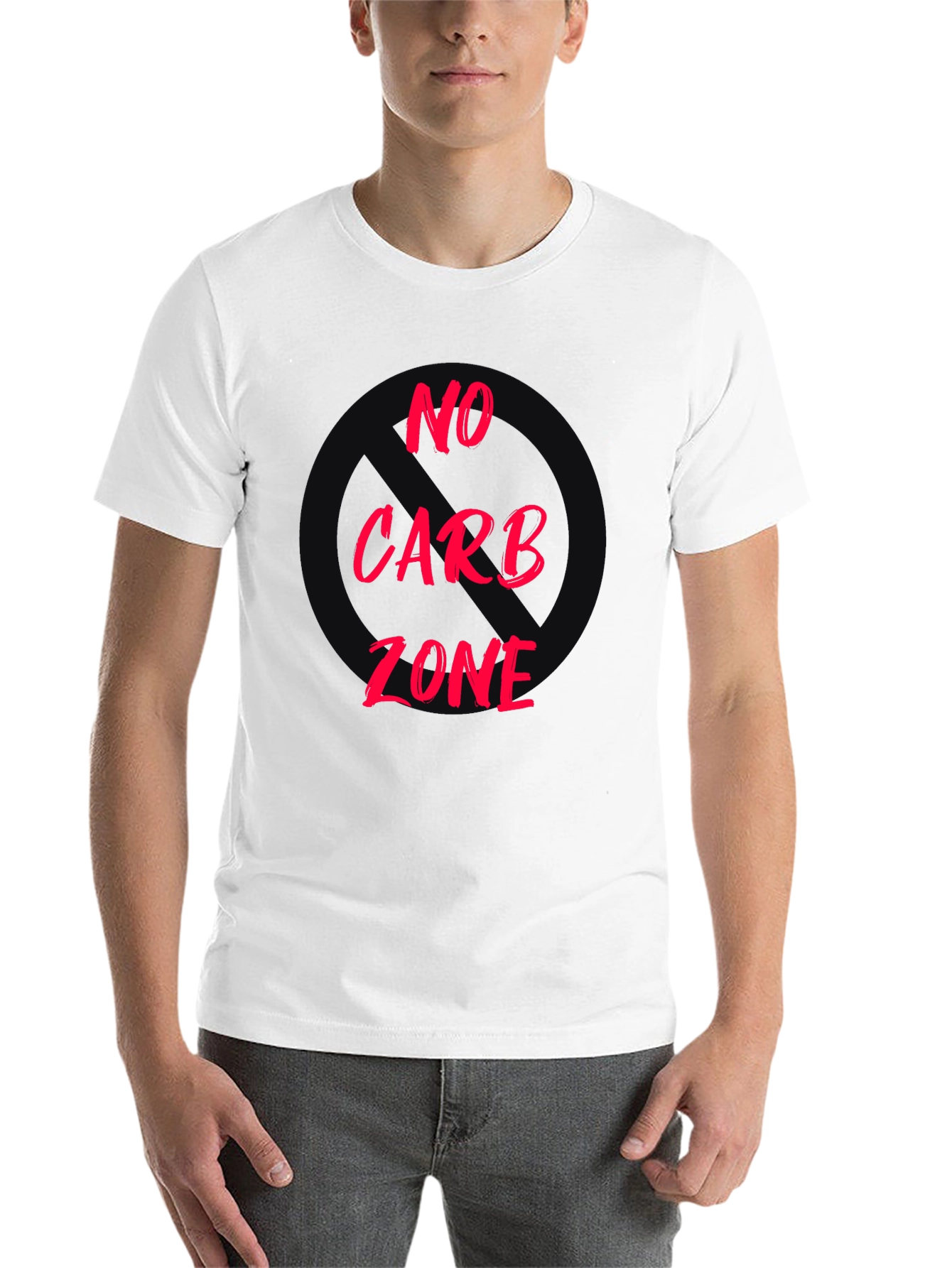 Black No Carb Zone Black T-Shirt view 14