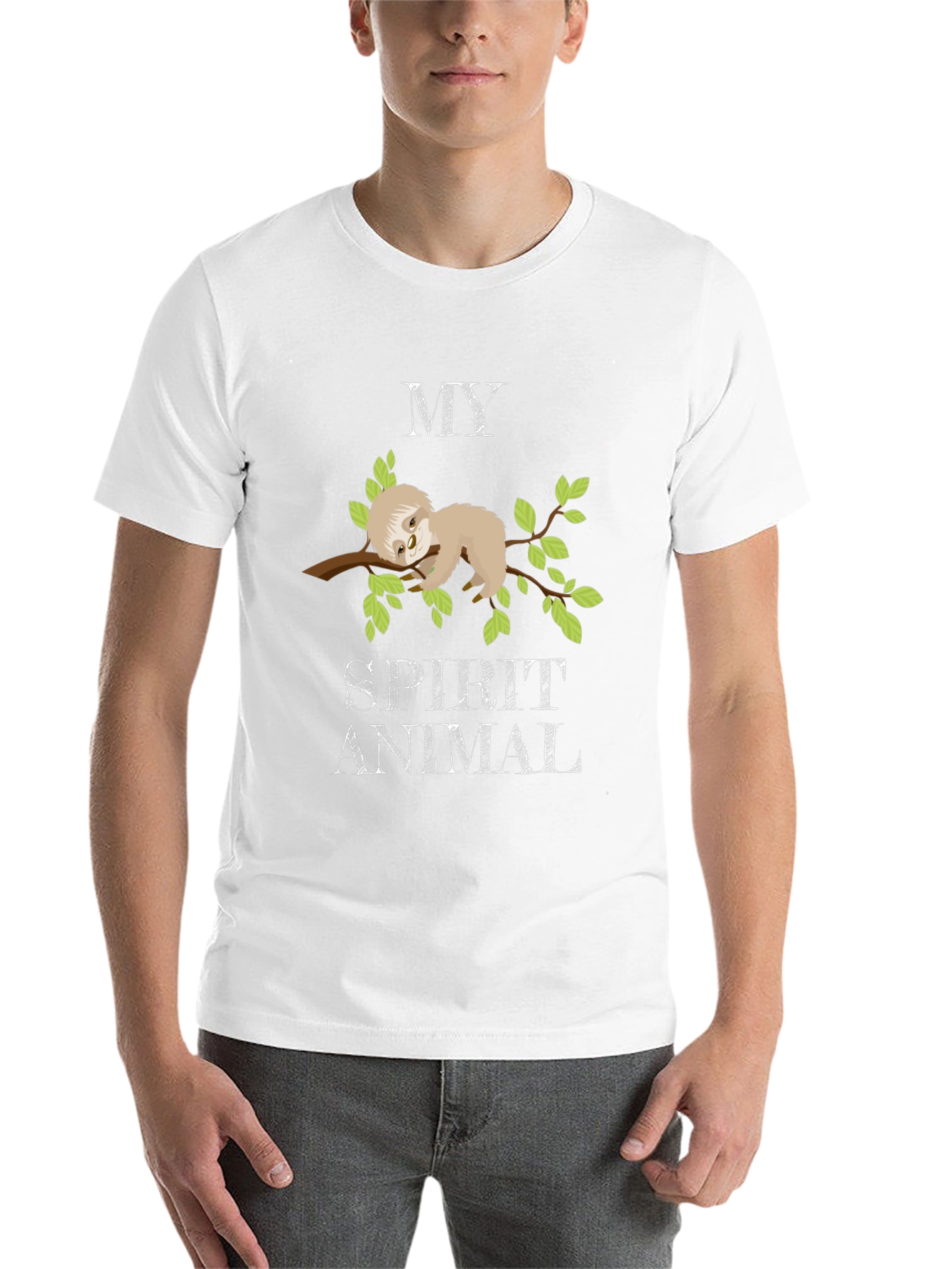 Black Sloth Spirit Animal Graphic T-Shirt view 14